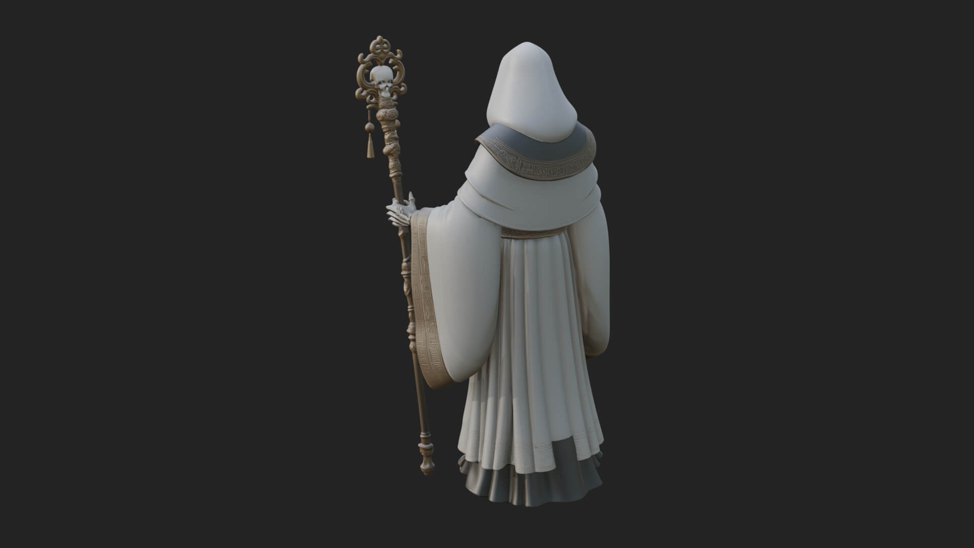 Skeleton Bishop Statue Design 5 3D Print Model 3D Model
