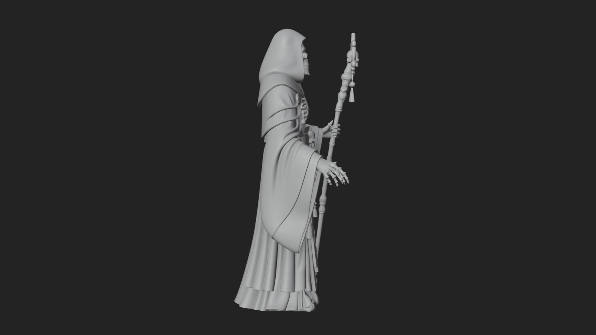 Skeleton Bishop Statue Design 5 3D Print Model 3D Model