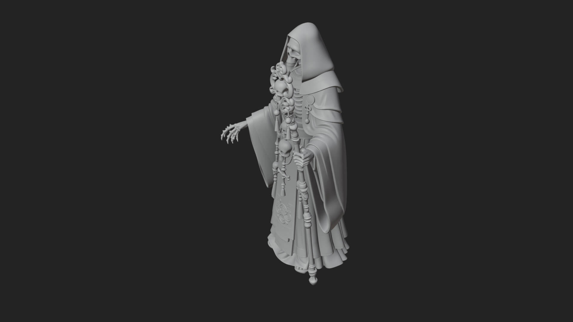 Skeleton Bishop Statue Design 5 3D Print Model 3D Model