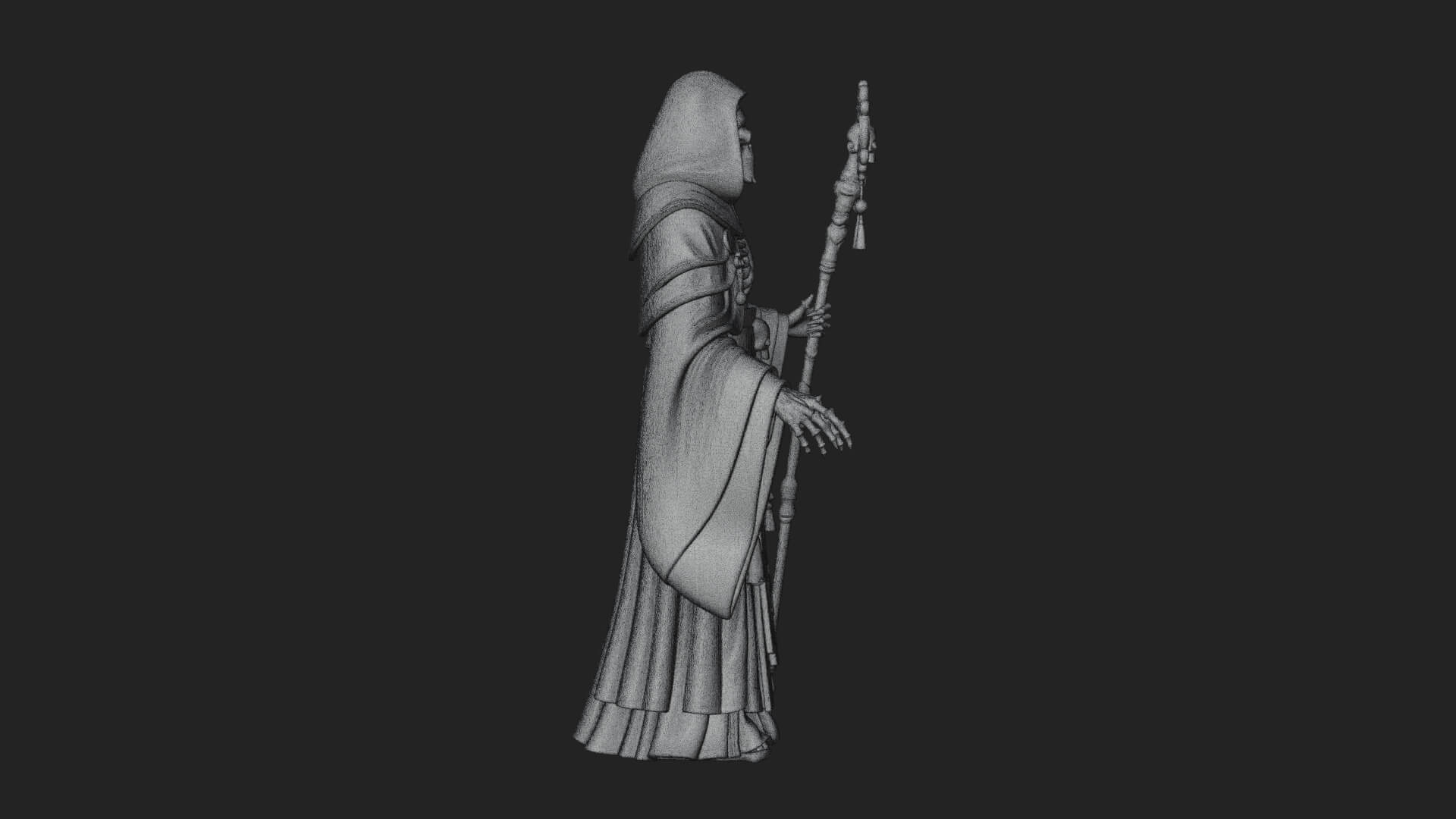 Skeleton Bishop Statue Design 5 3D Print Model 3D Model