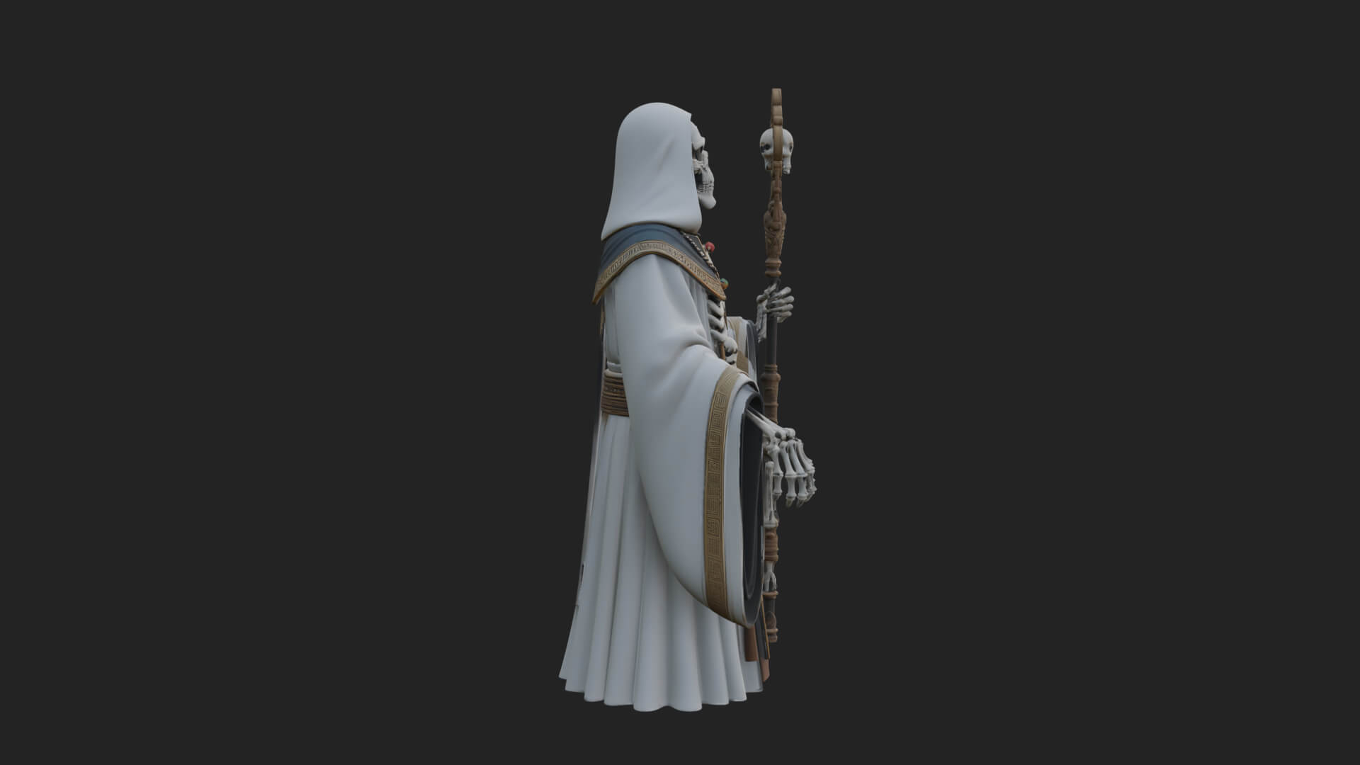 Skeleton Bishop Statue Design 6 3D Print Model 3D Model