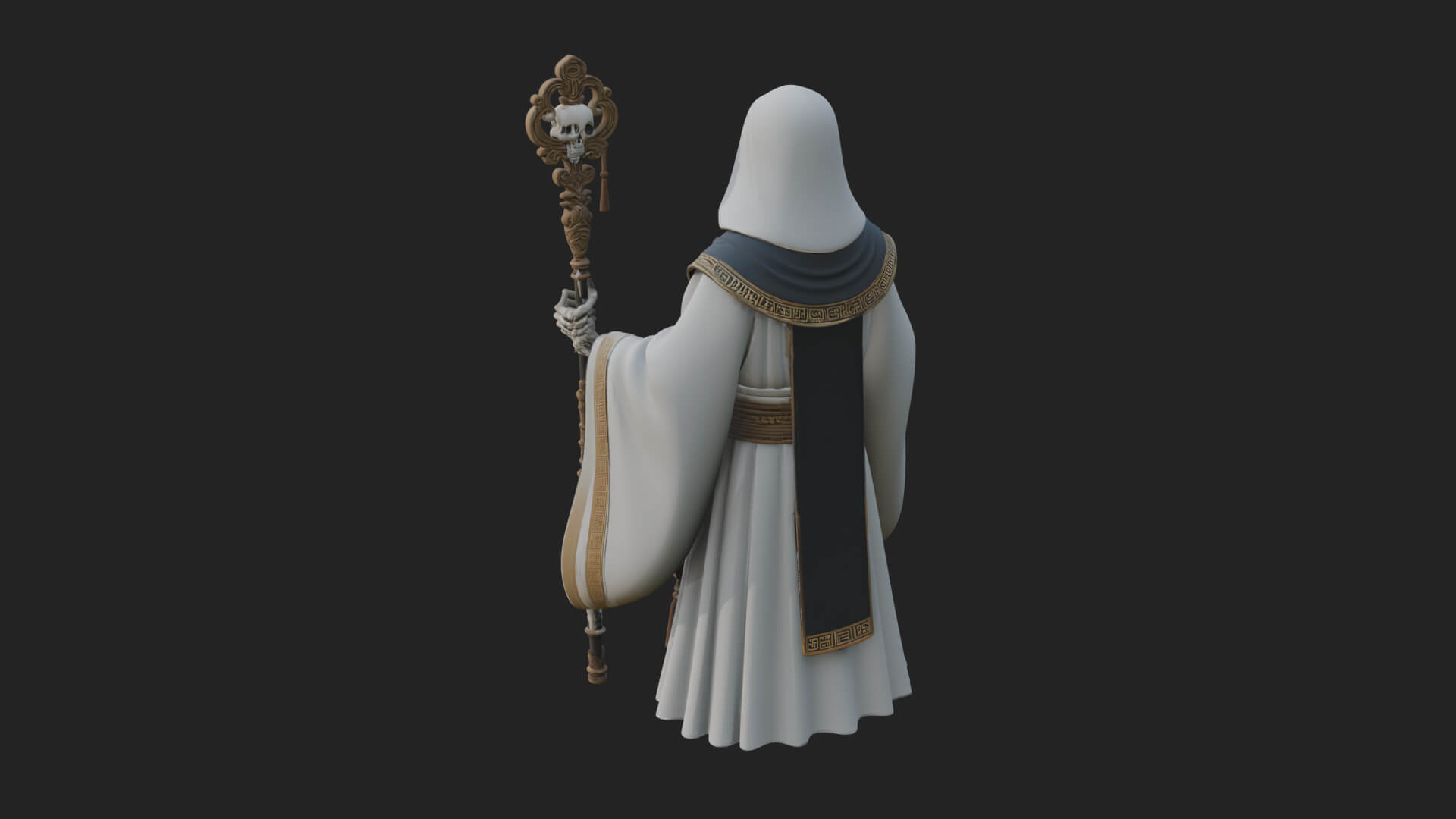 Skeleton Bishop Statue Design 6 3D Print Model 3D Model