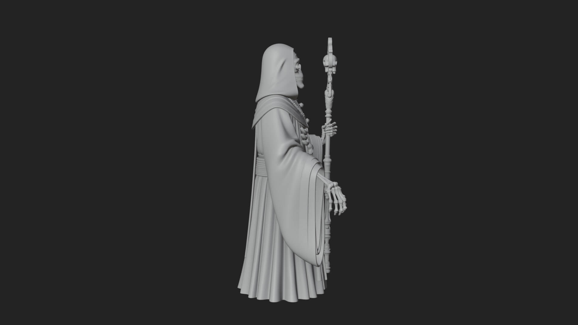 Skeleton Bishop Statue Design 6 3D Print Model 3D Model