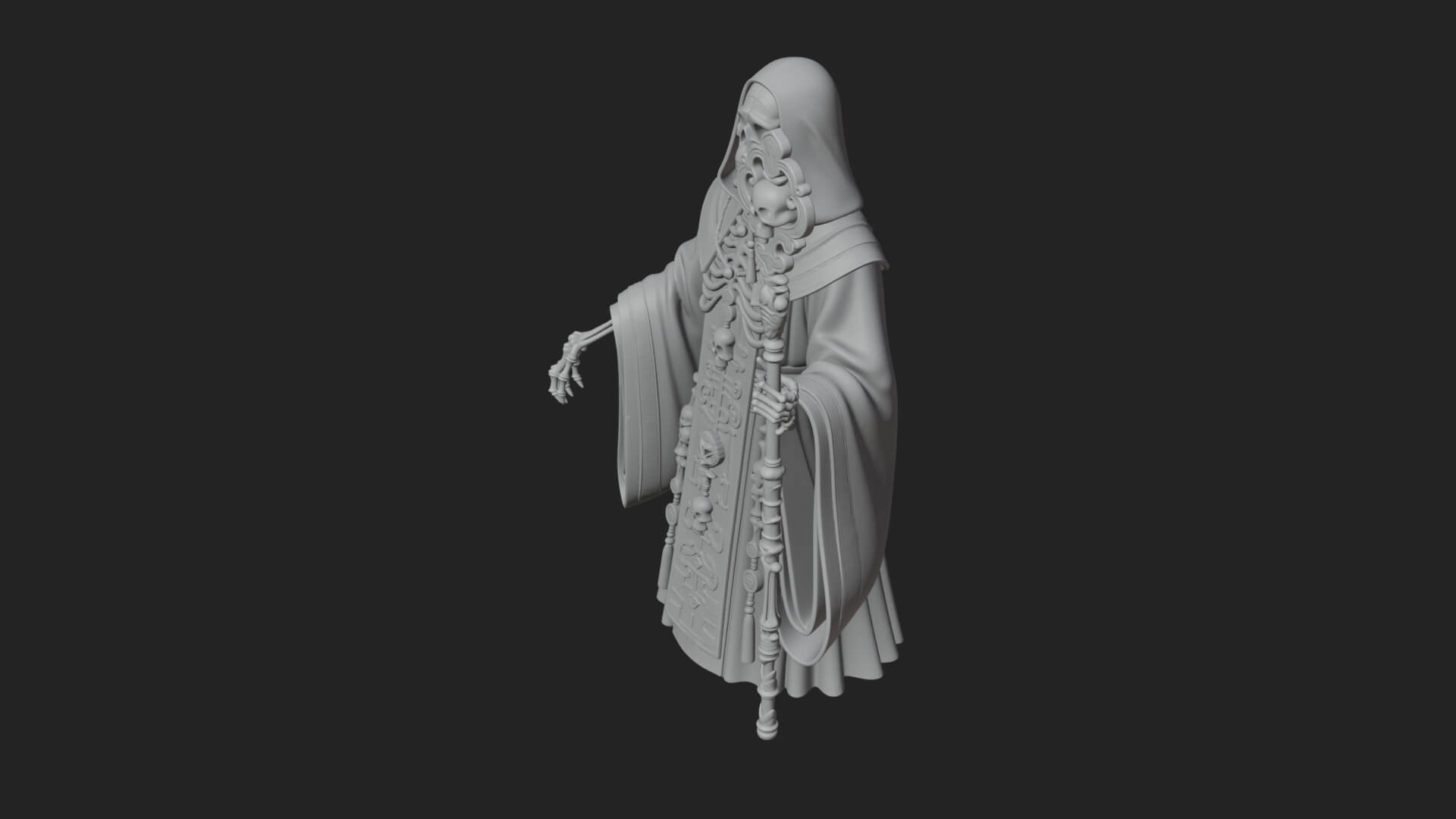 Skeleton Bishop Statue Design 6 3D Print Model 3D Model