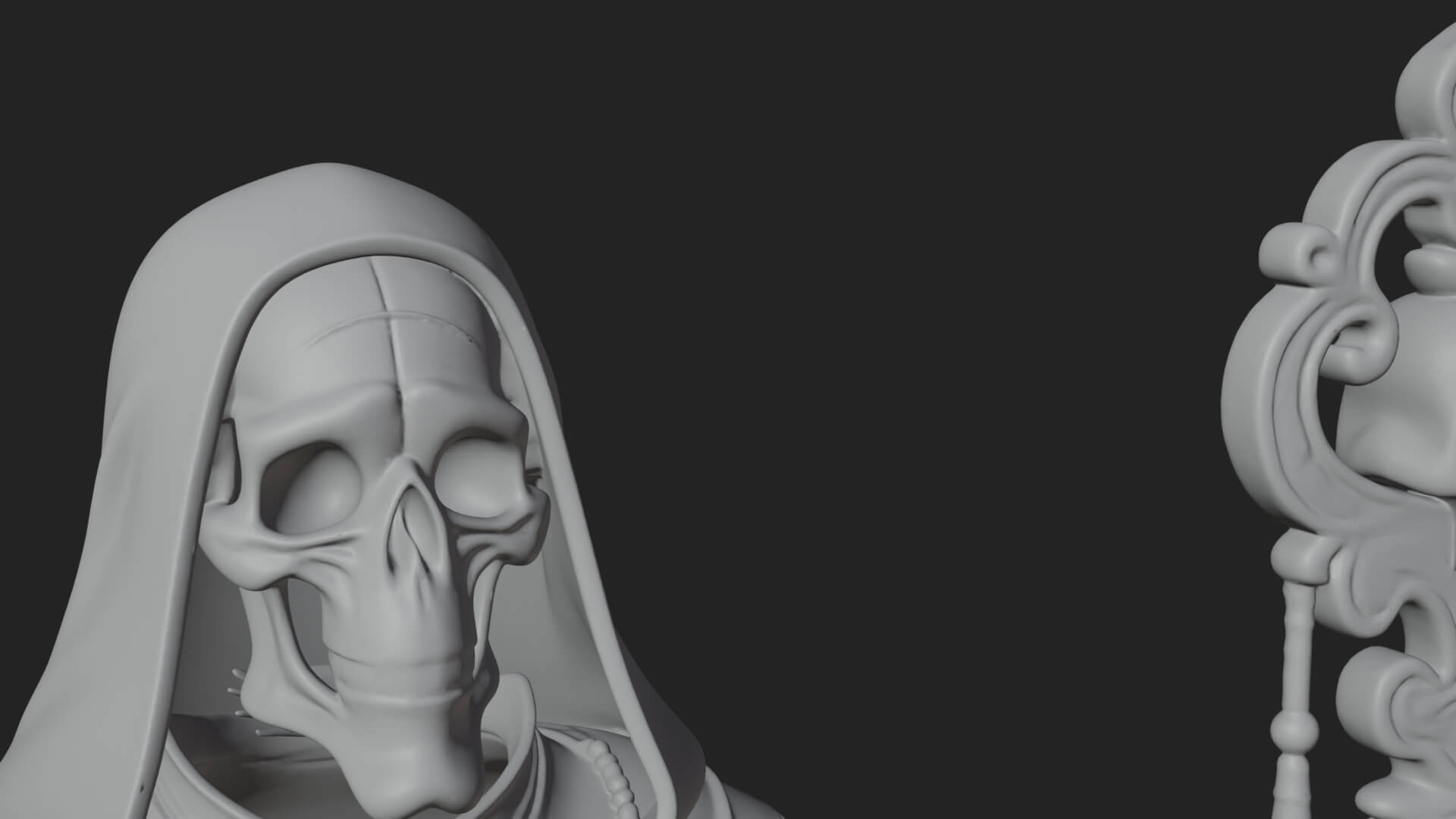 Skeleton Bishop Statue Design 6 3D Print Model 3D Model