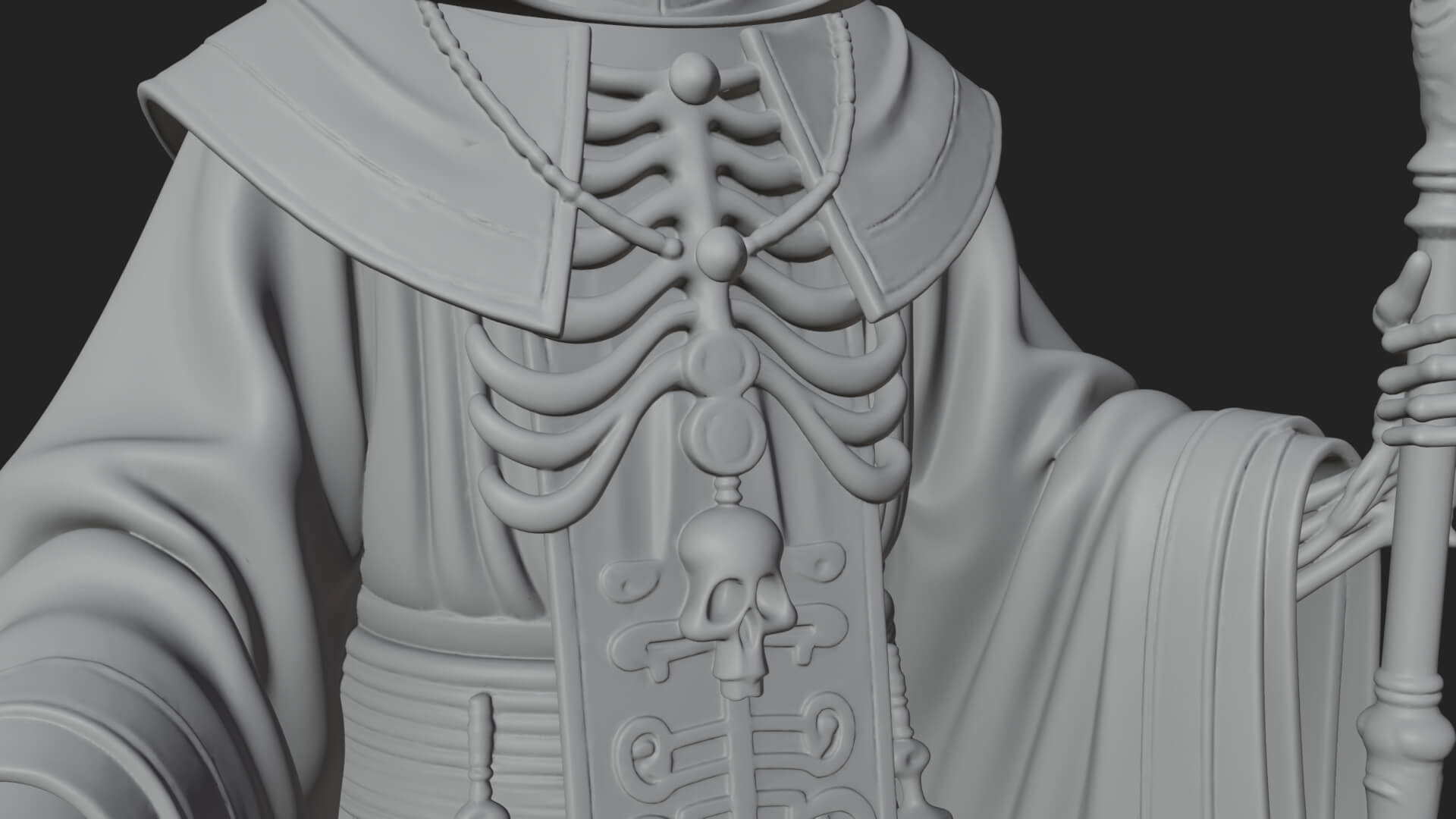 Skeleton Bishop Statue Design 6 3D Print Model 3D Model