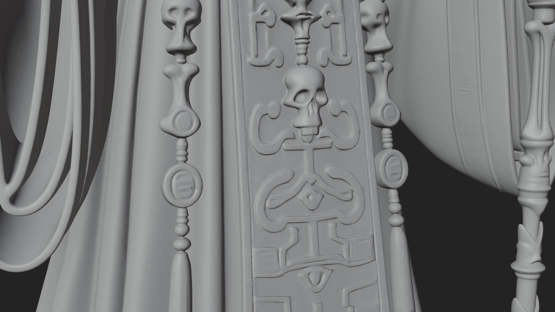 Skeleton Bishop Statue Design 6 3D Print Model 3D Model