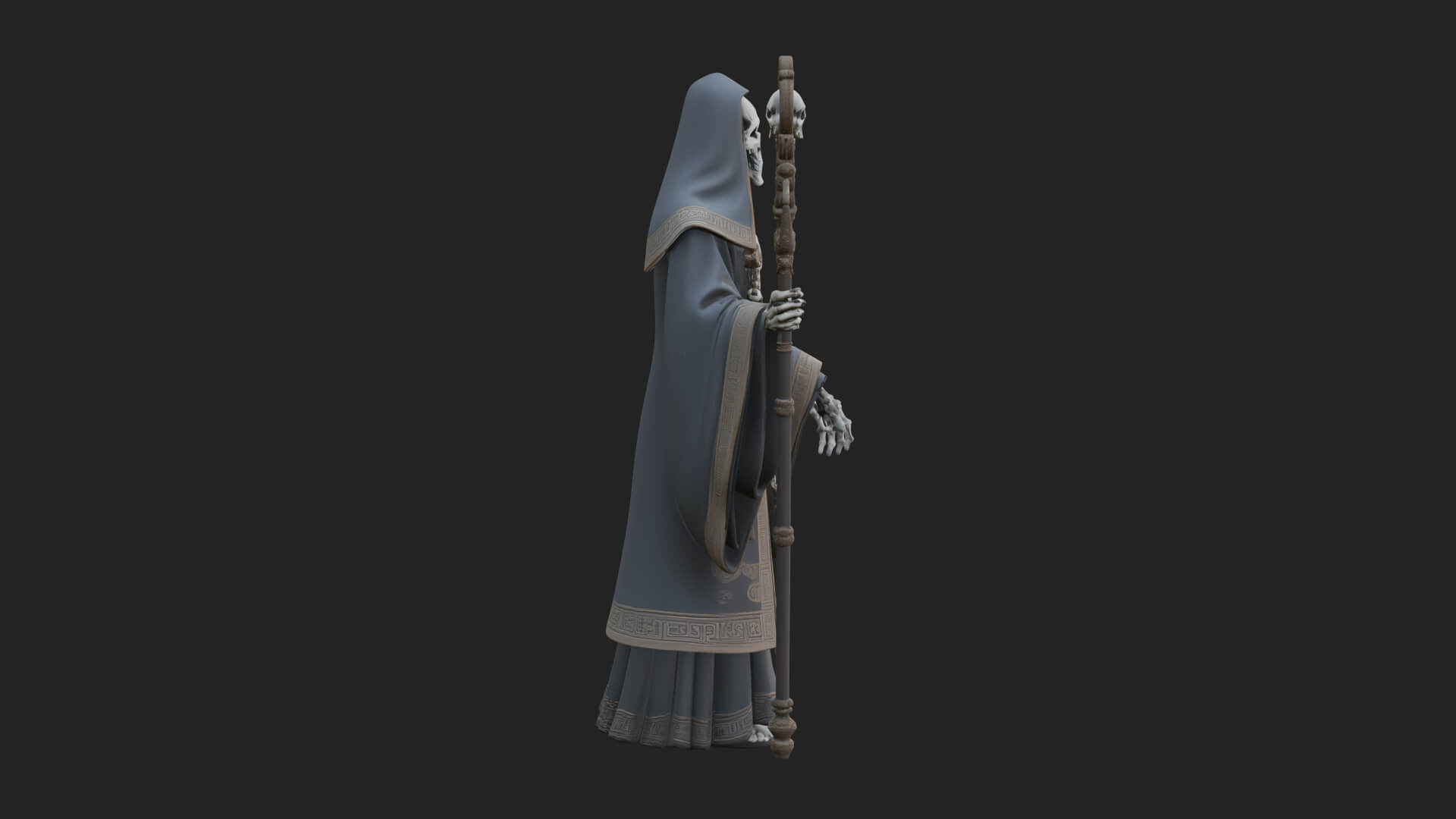 Skeleton Bishop Statue Design 7 3D Print Model 3D Model