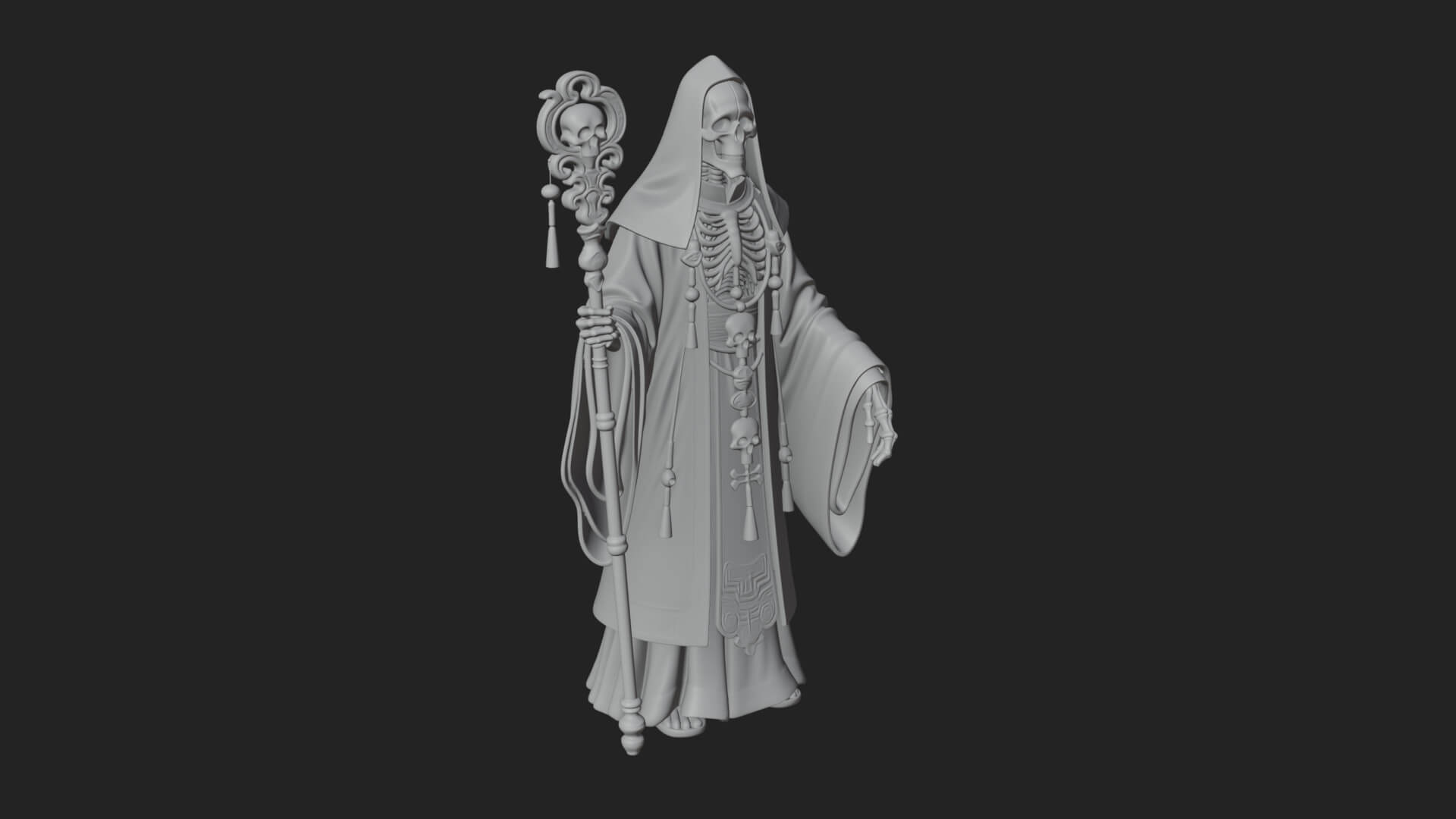 Skeleton Bishop Statue Design 7 3D Print Model 3D Model