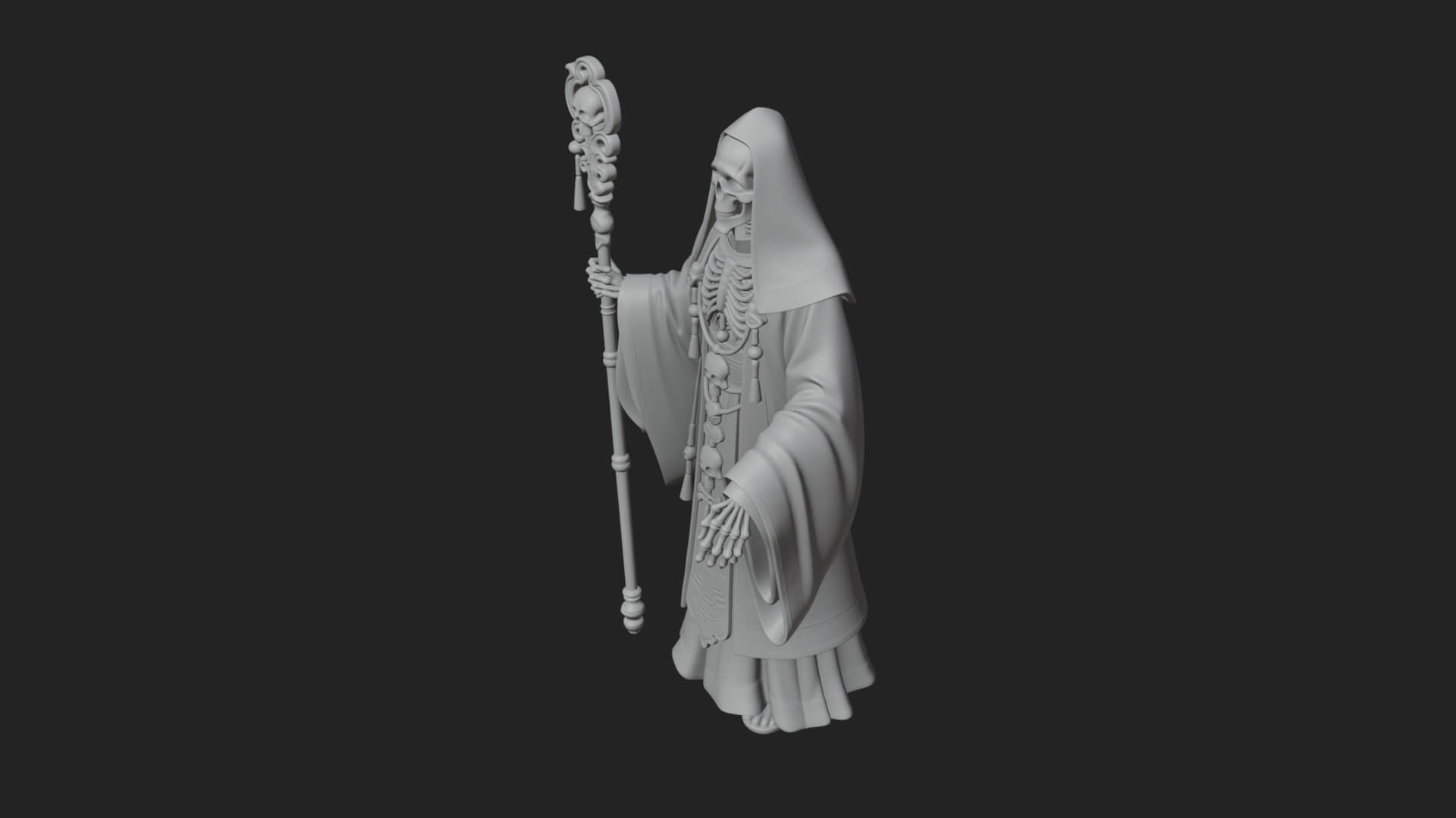 Skeleton Bishop Statue Design 7 3D Print Model 3D Model