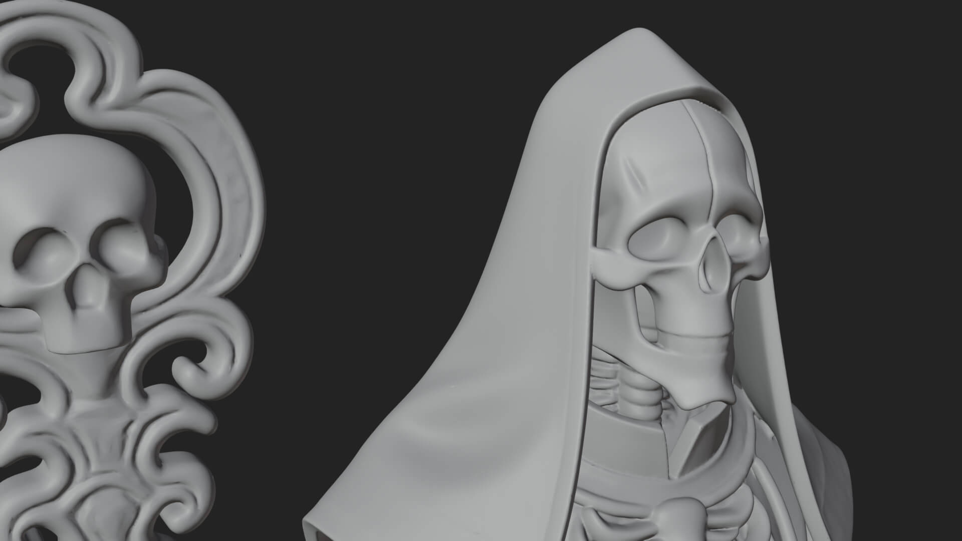 Skeleton Bishop Statue Design 7 3D Print Model 3D Model