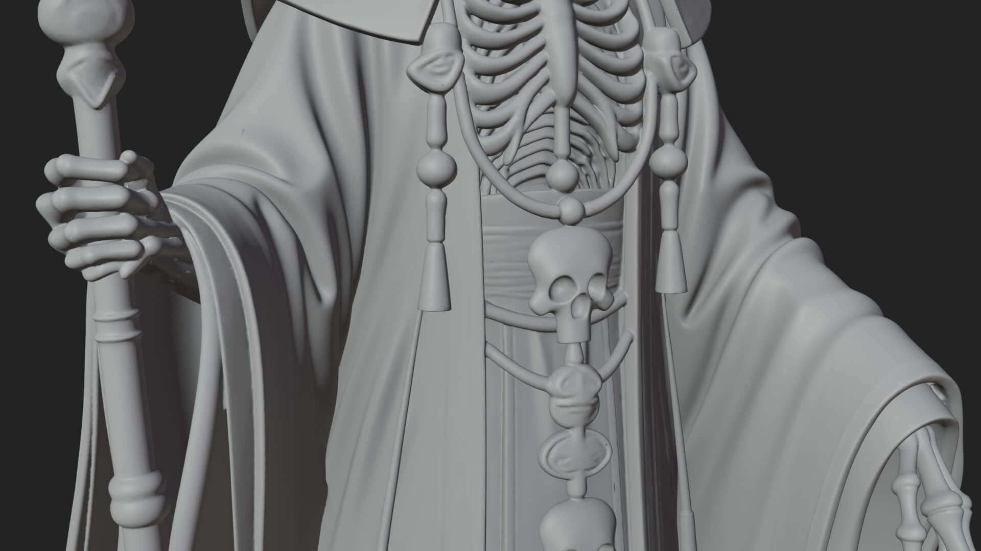 Skeleton Bishop Statue Design 7 3D Print Model 3D Model