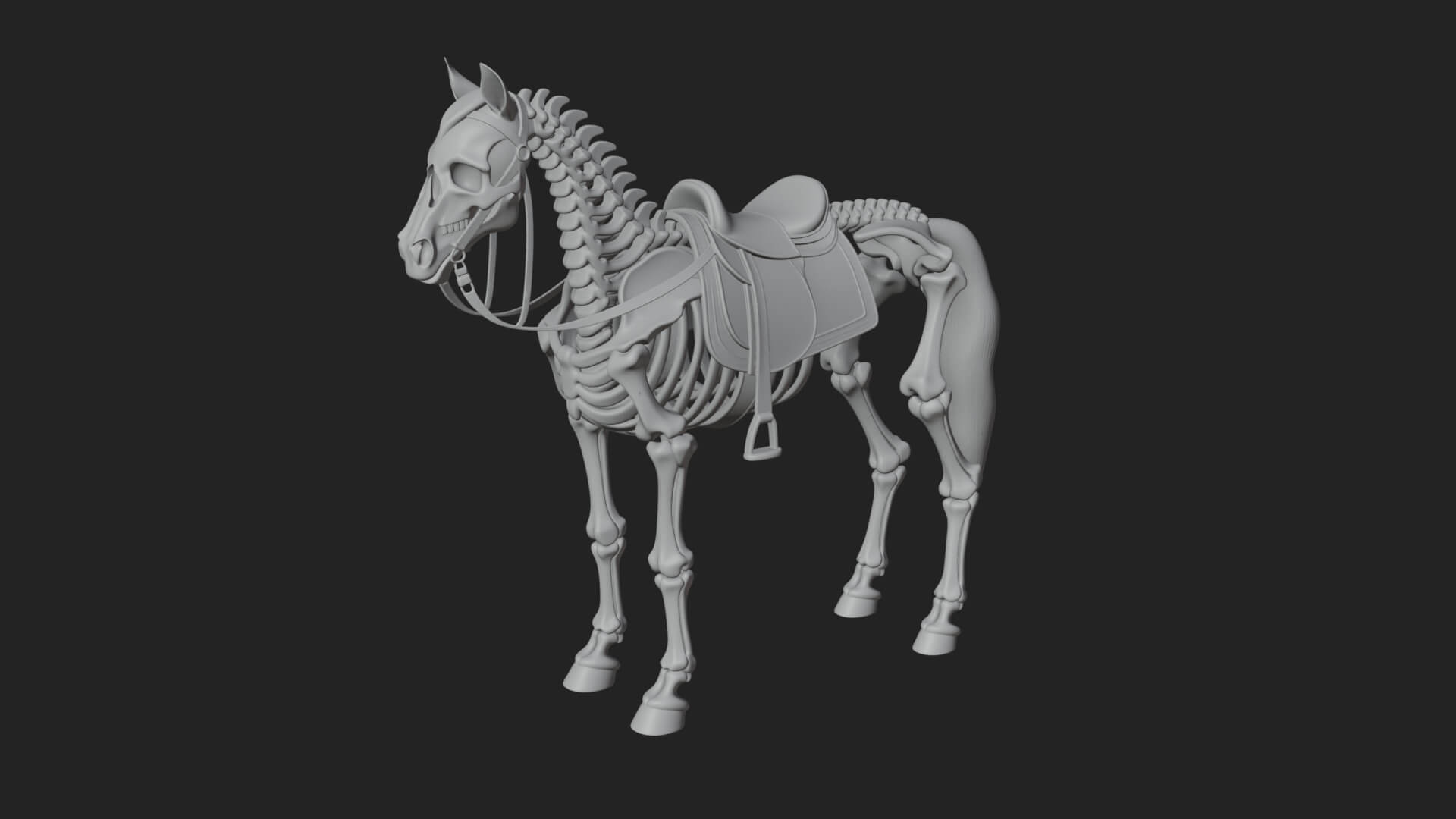 Skeleton Horse Statue Design 1 3D Print Model 3D Model