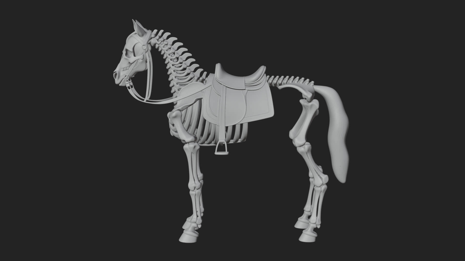 Skeleton Horse Statue Design 1 3D Print Model 3D Model