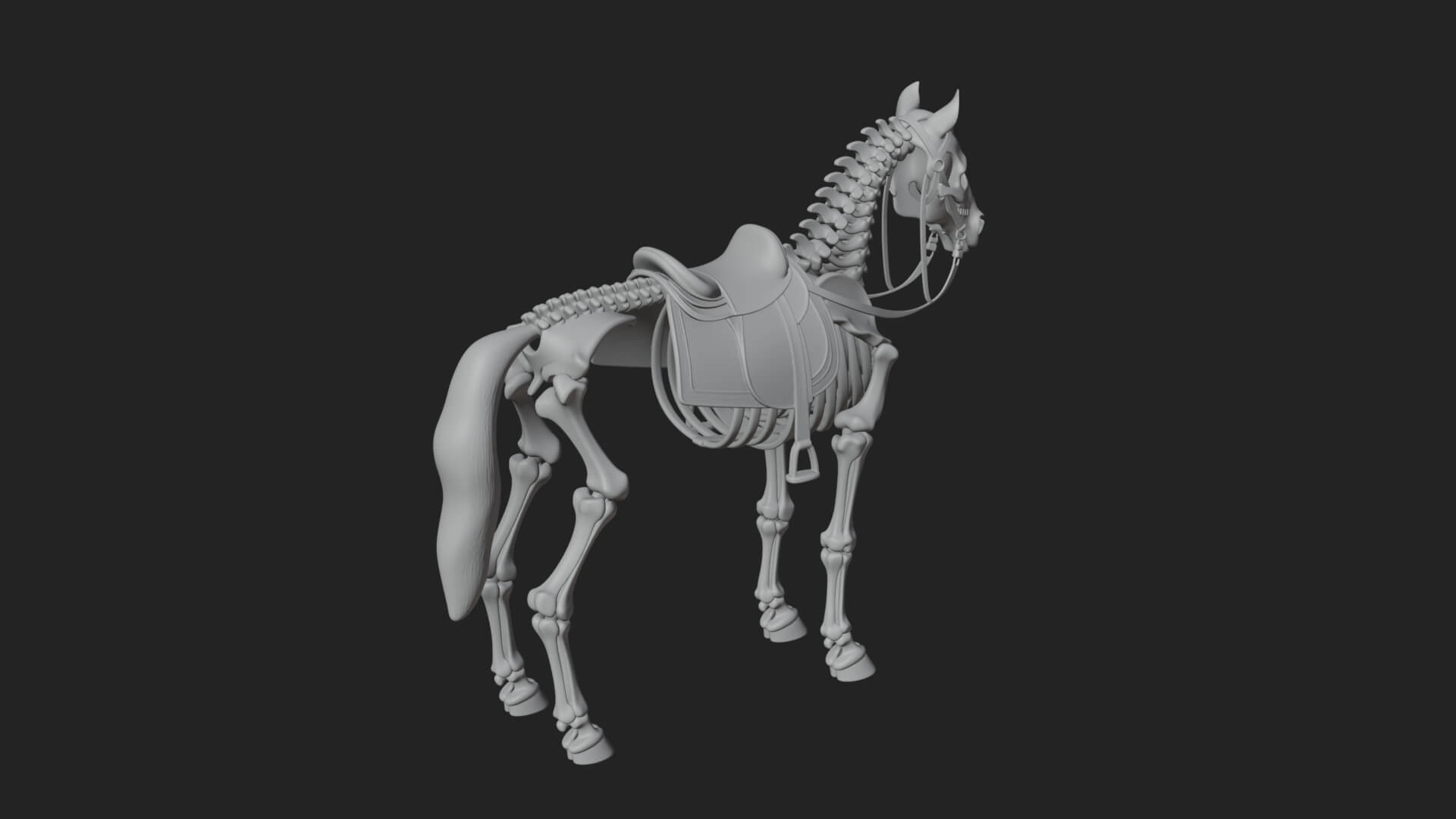 Skeleton Horse Statue Design 1 3D Print Model 3D Model