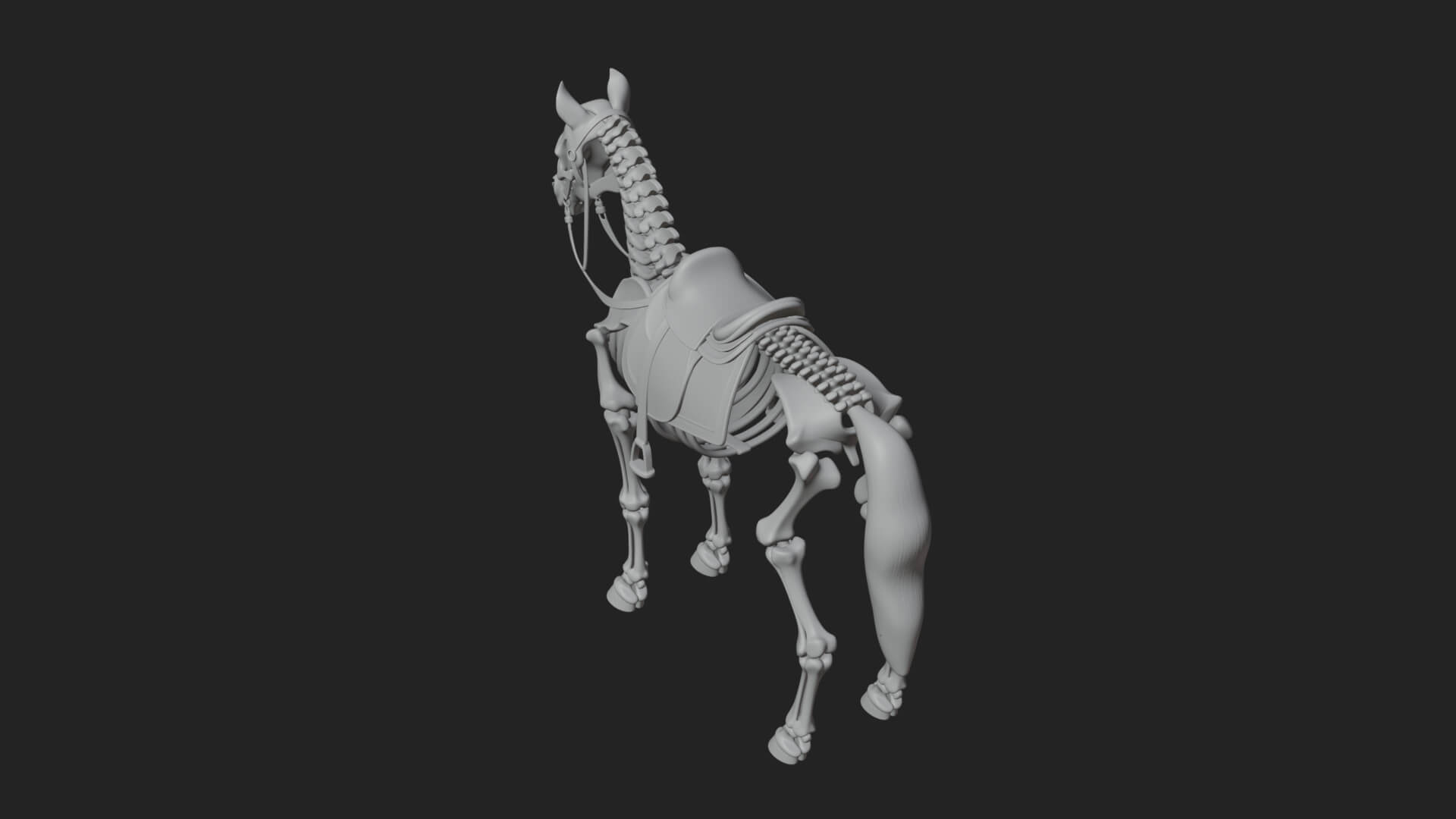 Skeleton Horse Statue Design 1 3D Print Model 3D Model