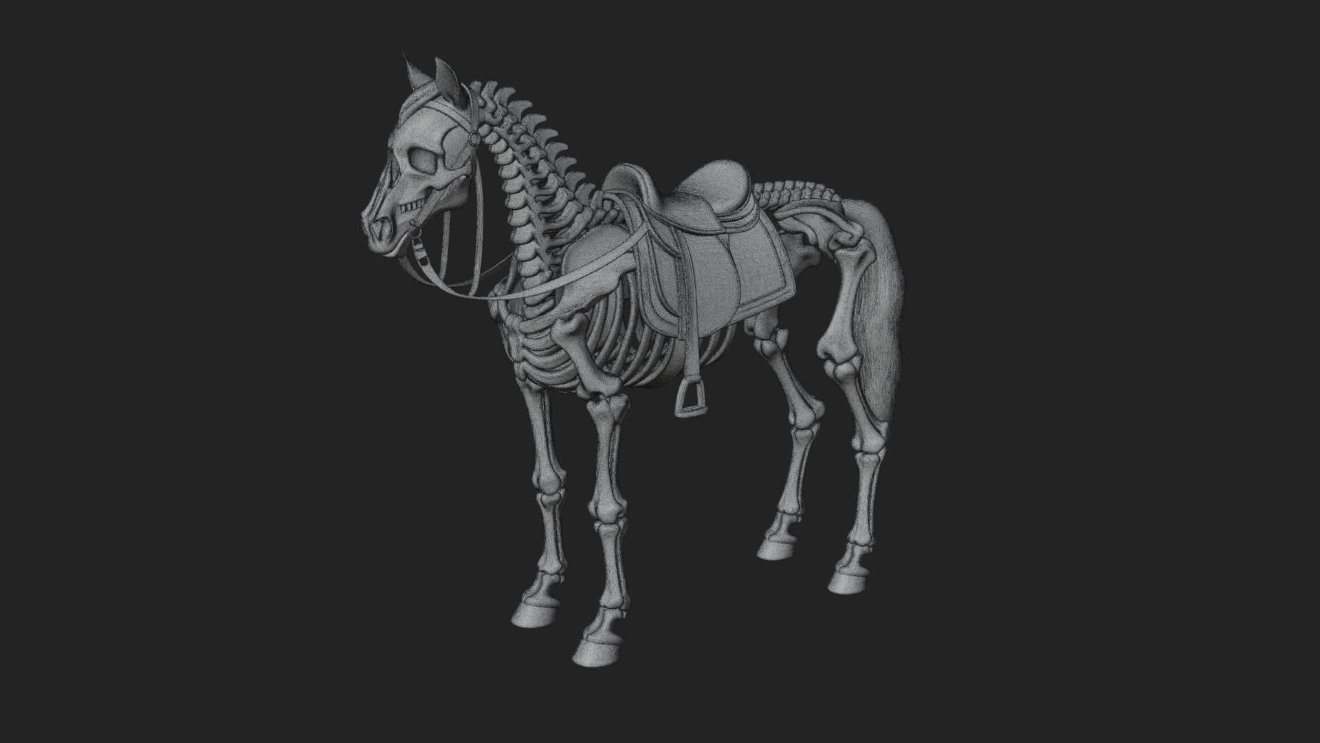 Skeleton Horse Statue Design 1 3D Print Model 3D Model
