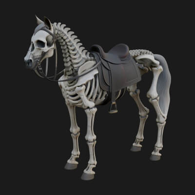 Skeleton Horse Statue Design 1 3D Print Model