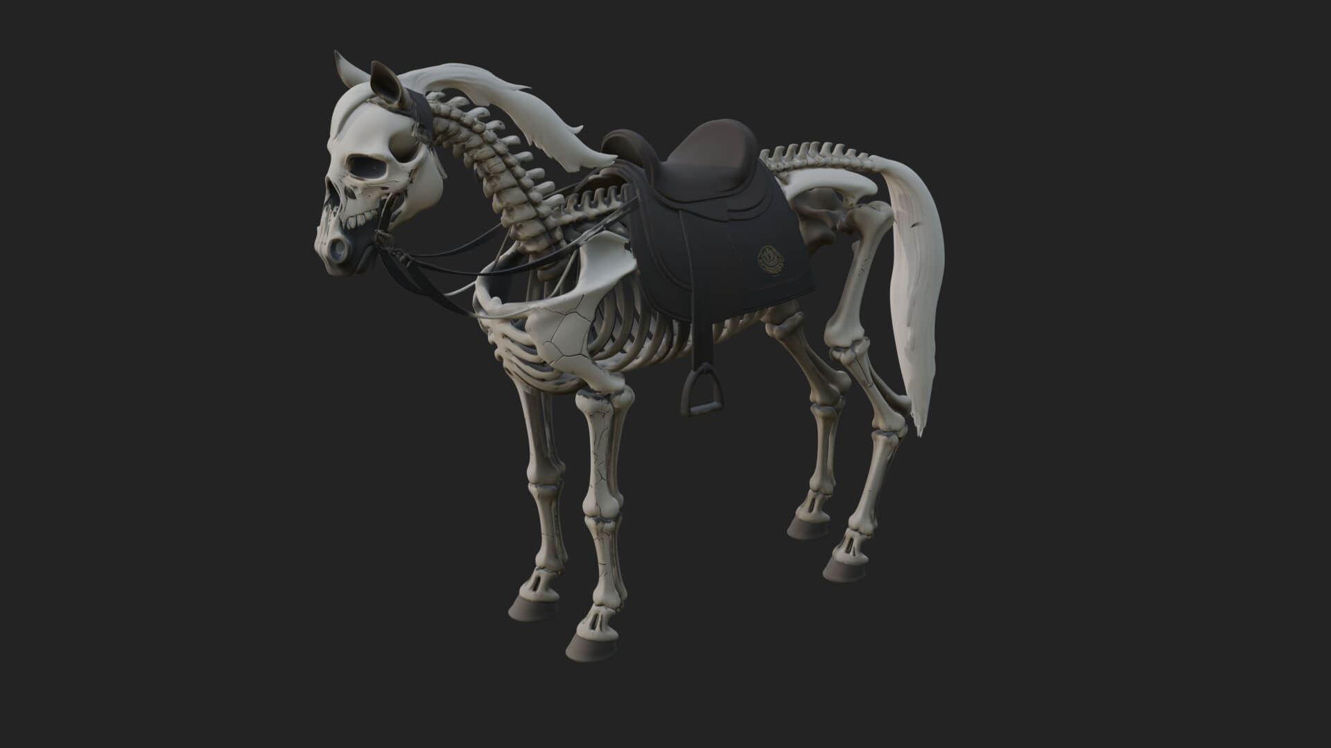 Skeleton Horse Statue Design 2 3D Print Model 3D Model