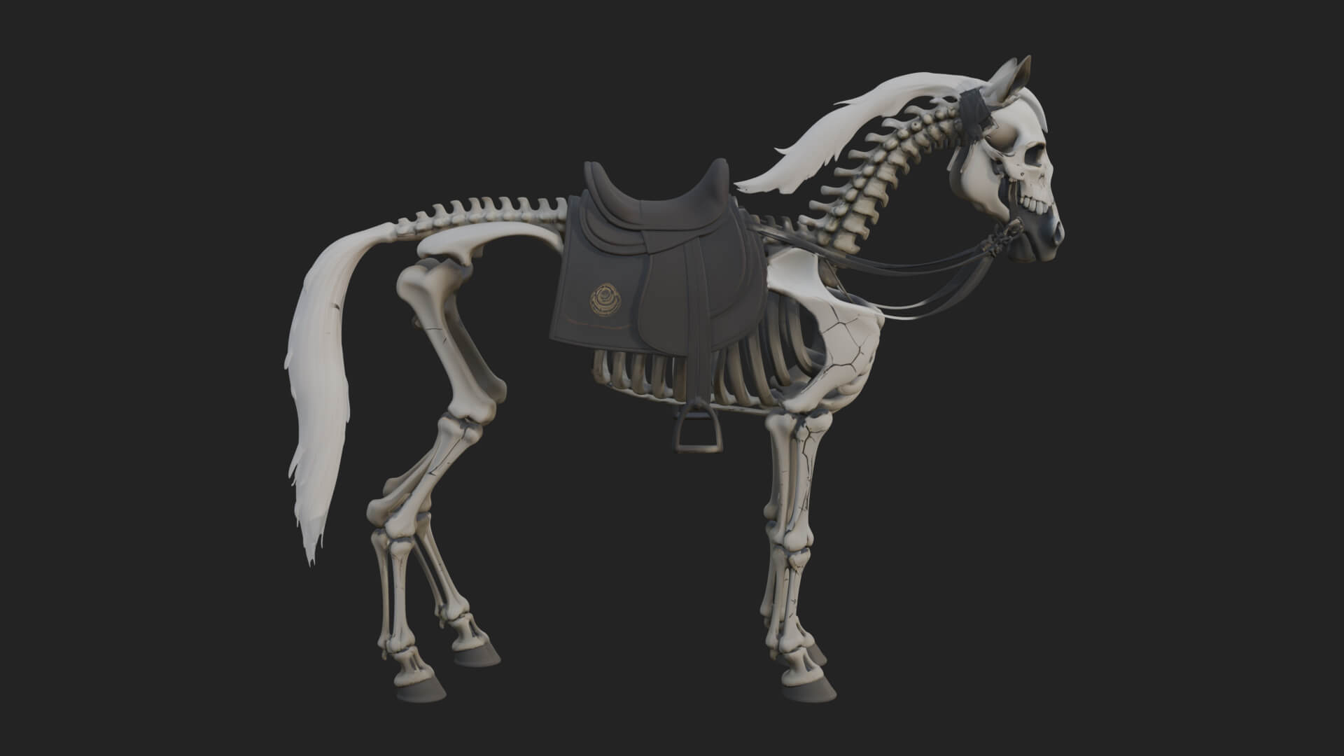 Skeleton Horse Statue Design 2 3D Print Model 3D Model