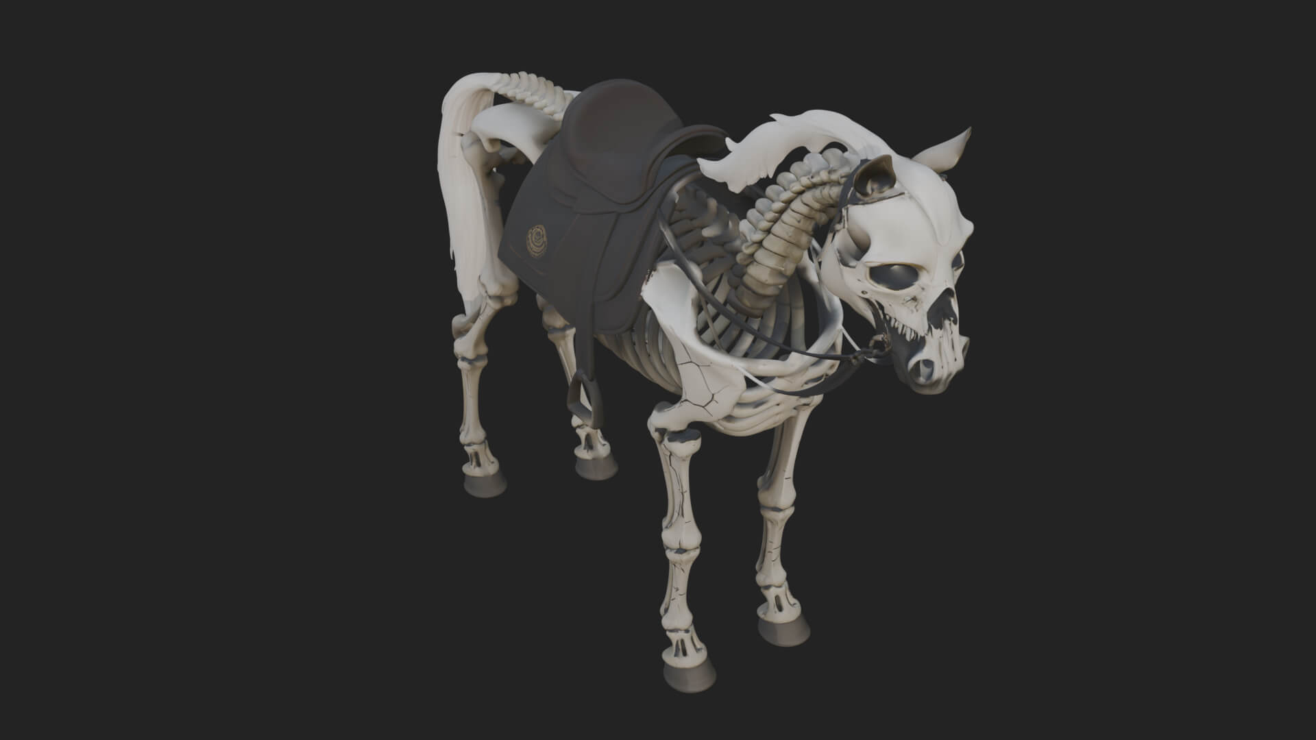 Skeleton Horse Statue Design 2 3D Print Model 3D Model