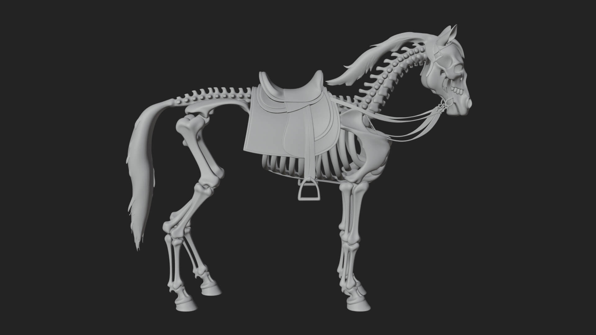 Skeleton Horse Statue Design 2 3D Print Model 3D Model