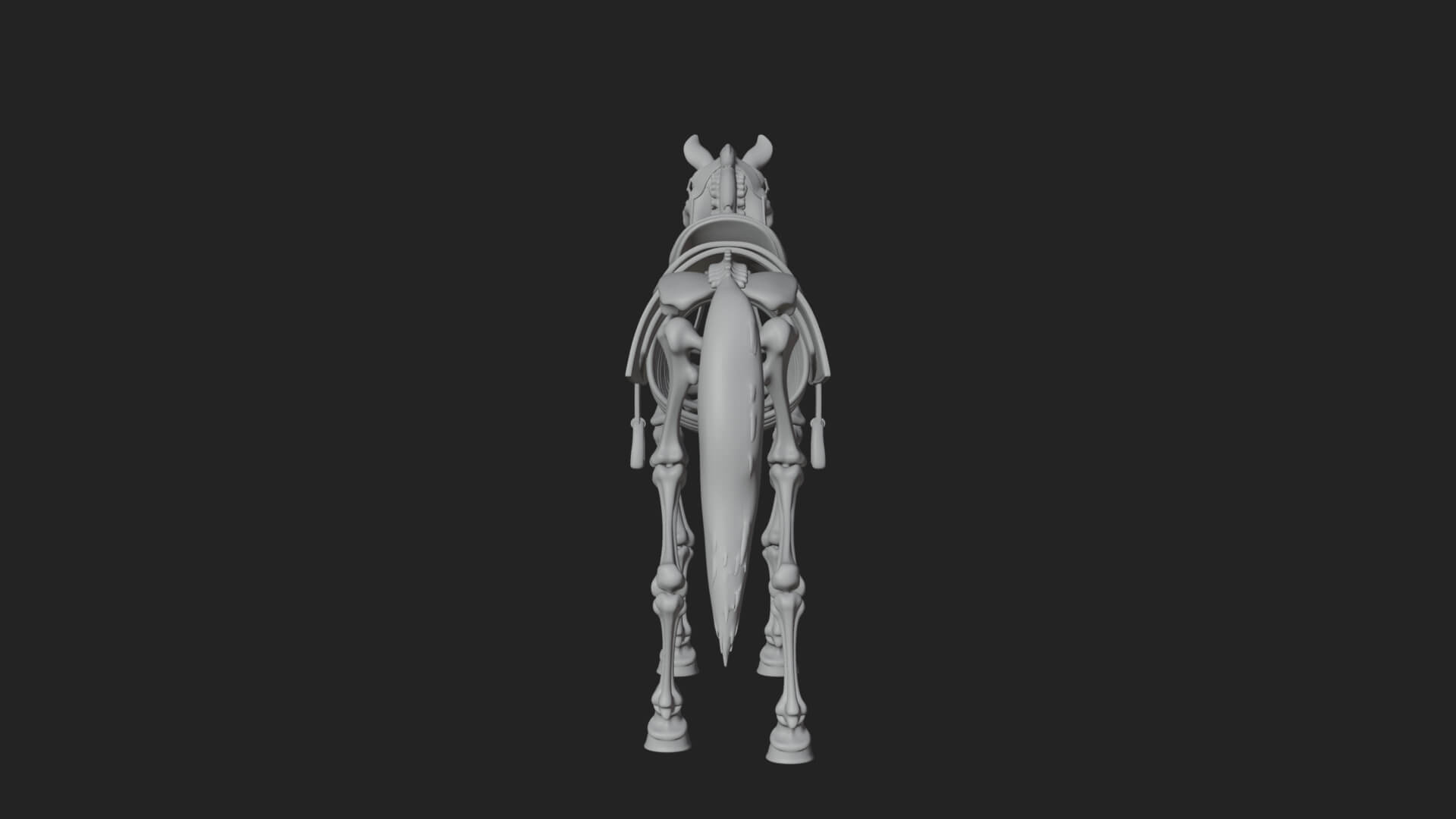 Skeleton Horse Statue Design 2 3D Print Model 3D Model