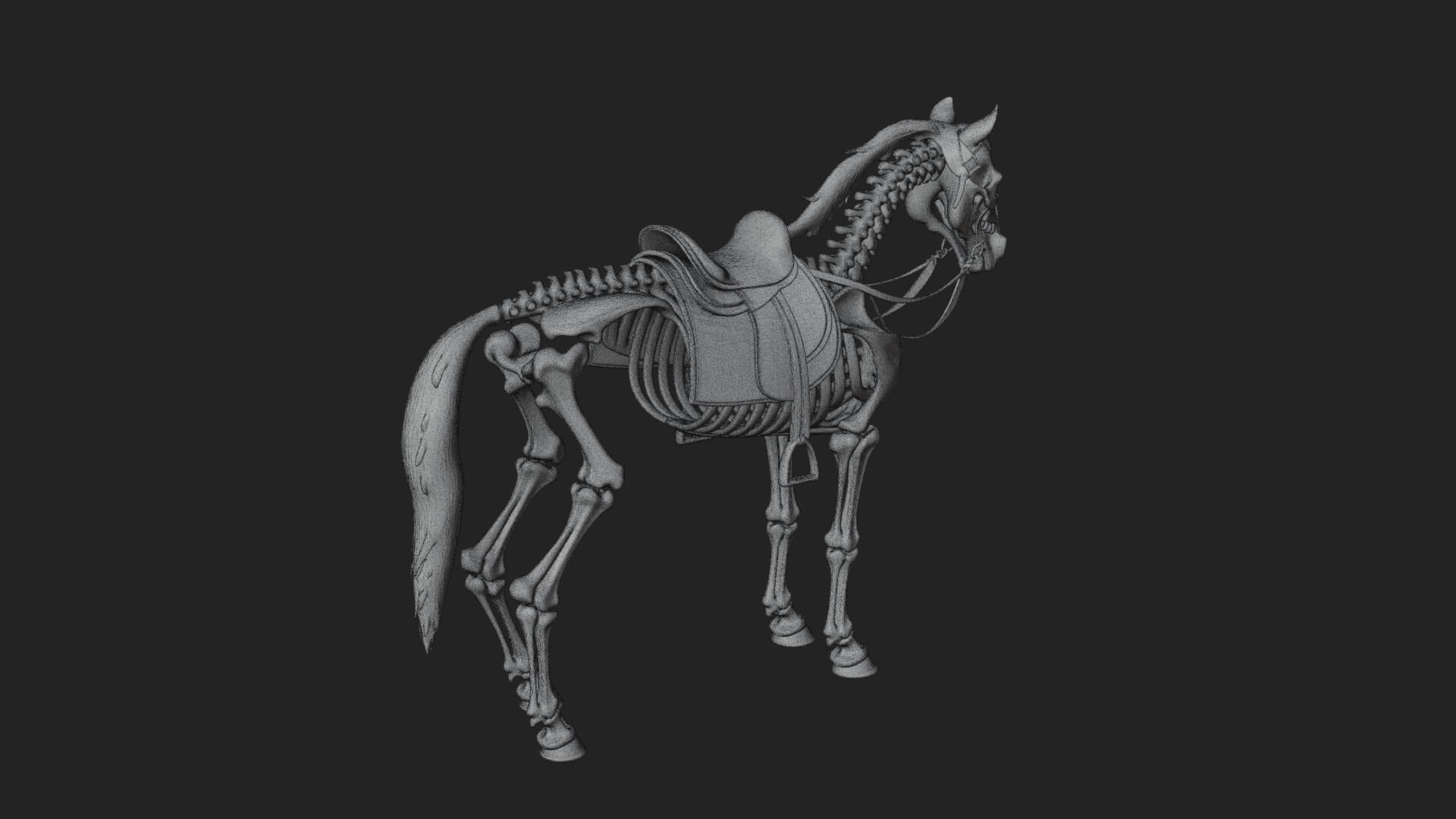 Skeleton Horse Statue Design 2 3D Print Model 3D Model
