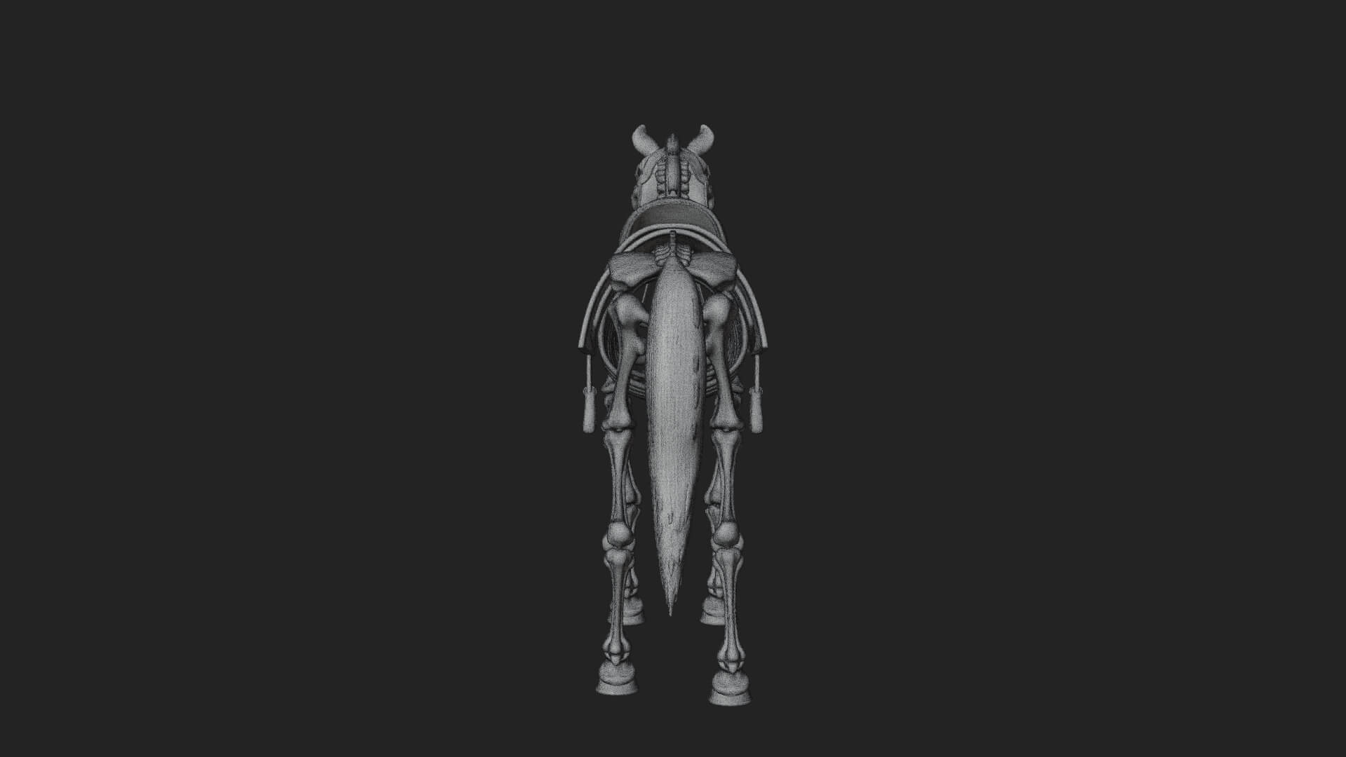 Skeleton Horse Statue Design 2 3D Print Model 3D Model