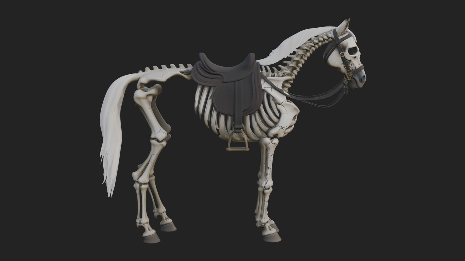 Skeleton Horse Statue Design 3 3D Print Model 3D Model