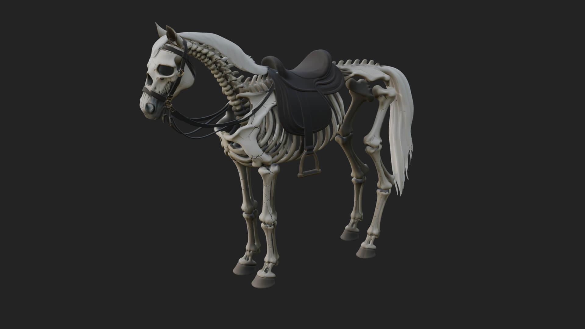 Skeleton Horse Statue Design 3 3D Print Model 3D Model