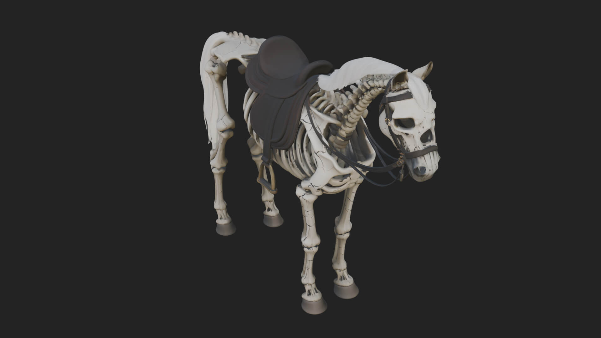 Skeleton Horse Statue Design 3 3D Print Model 3D Model