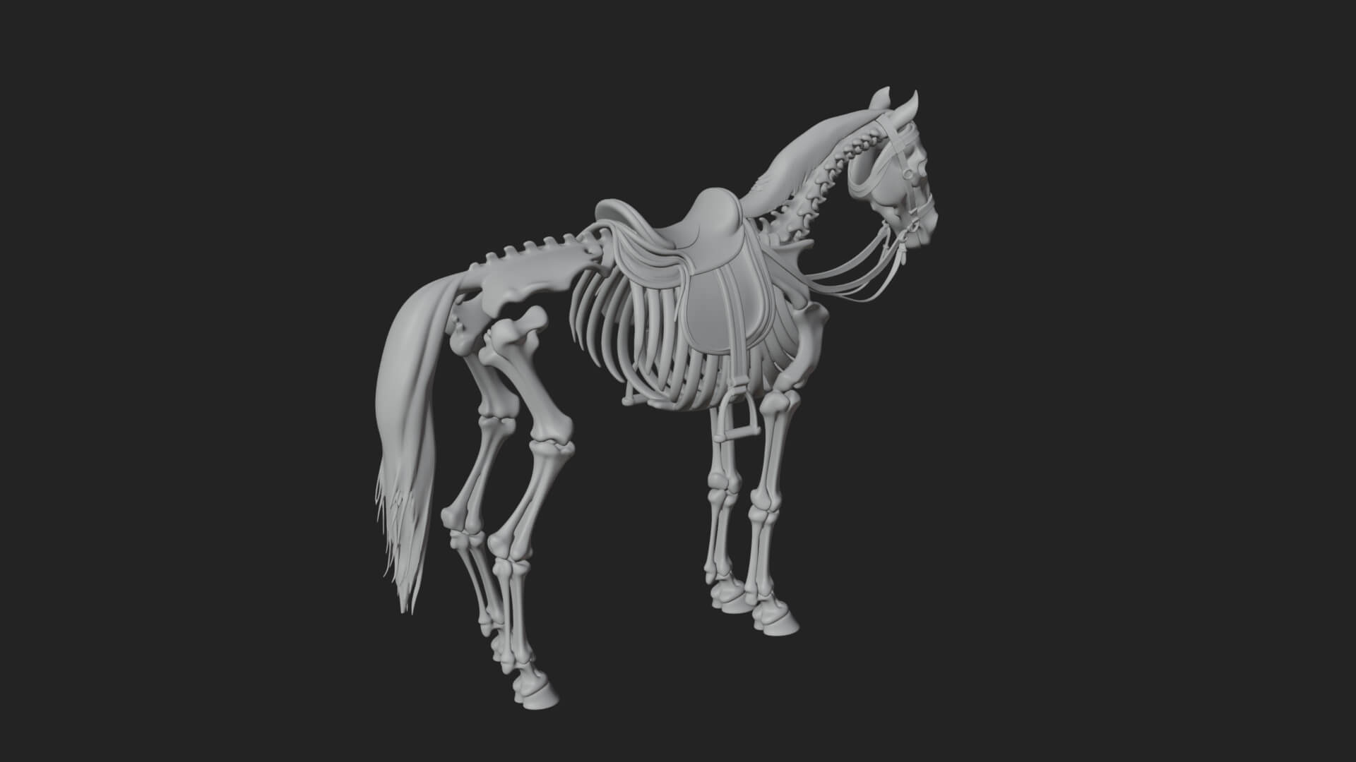 Skeleton Horse Statue Design 3 3D Print Model 3D Model