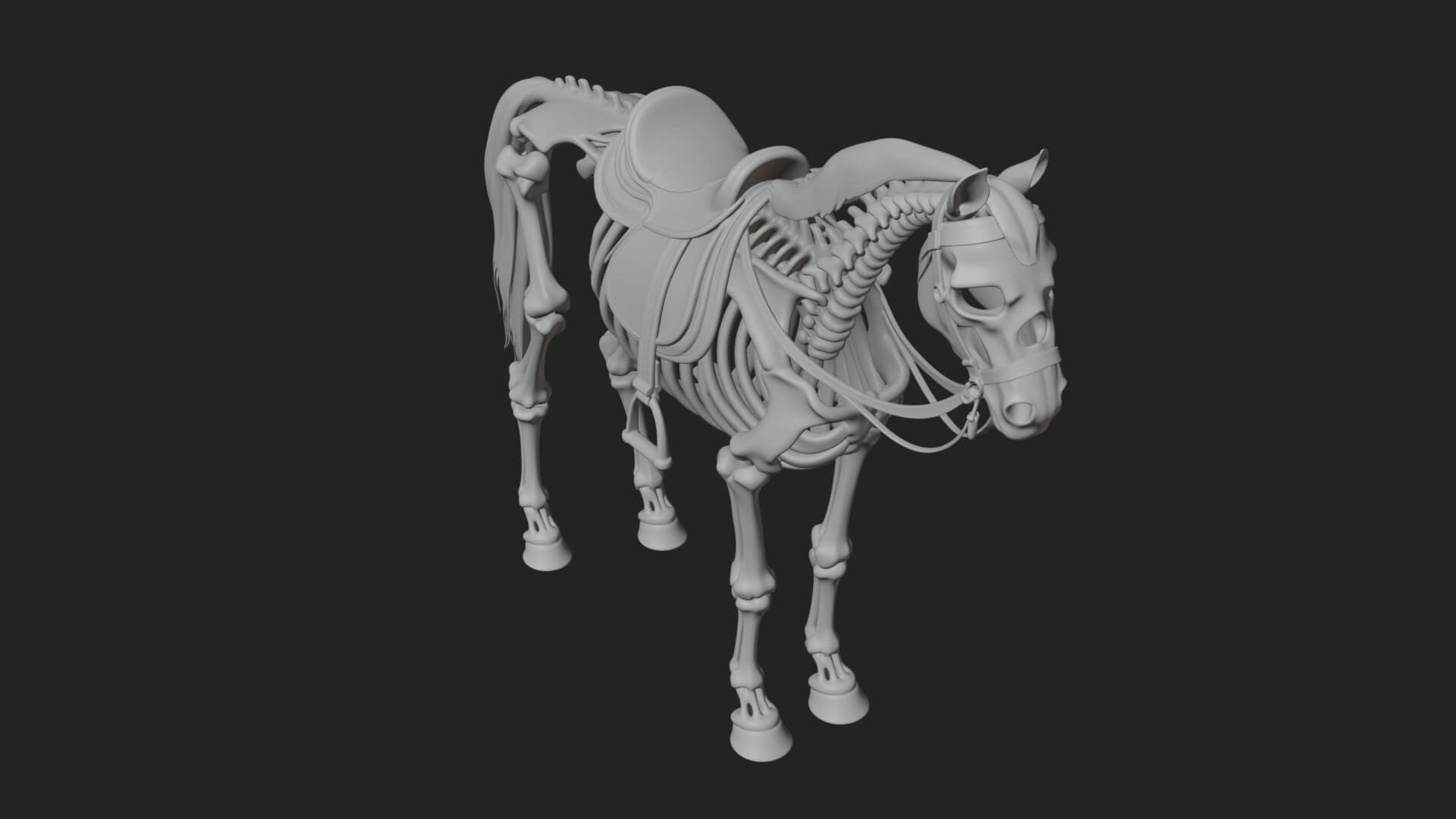 Skeleton Horse Statue Design 3 3D Print Model 3D Model