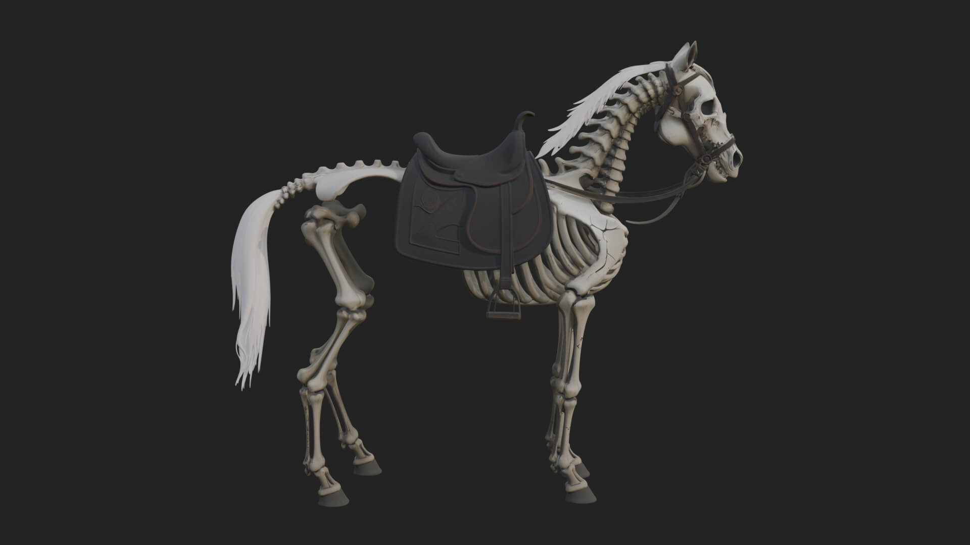 Skeleton Horse Statue Design 4 3D Print Model 3D Model