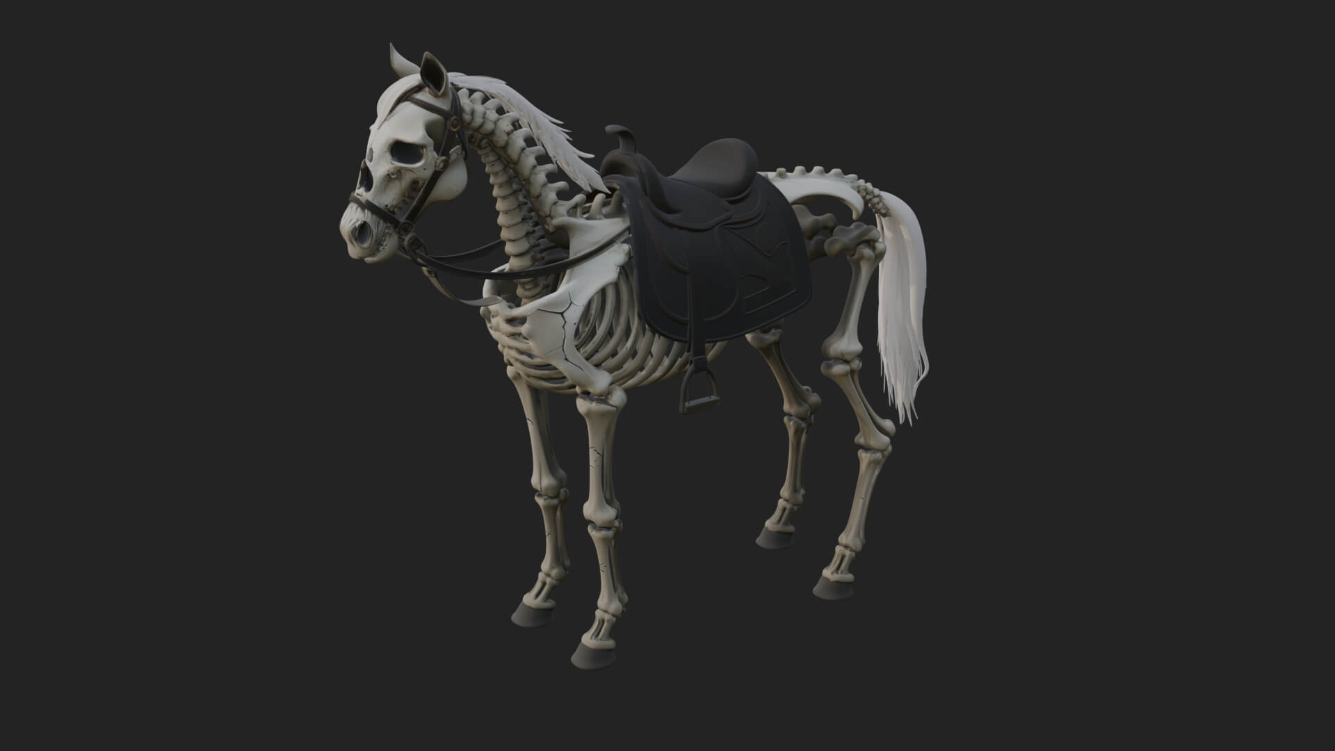 Skeleton Horse Statue Design 4 3D Print Model 3D Model