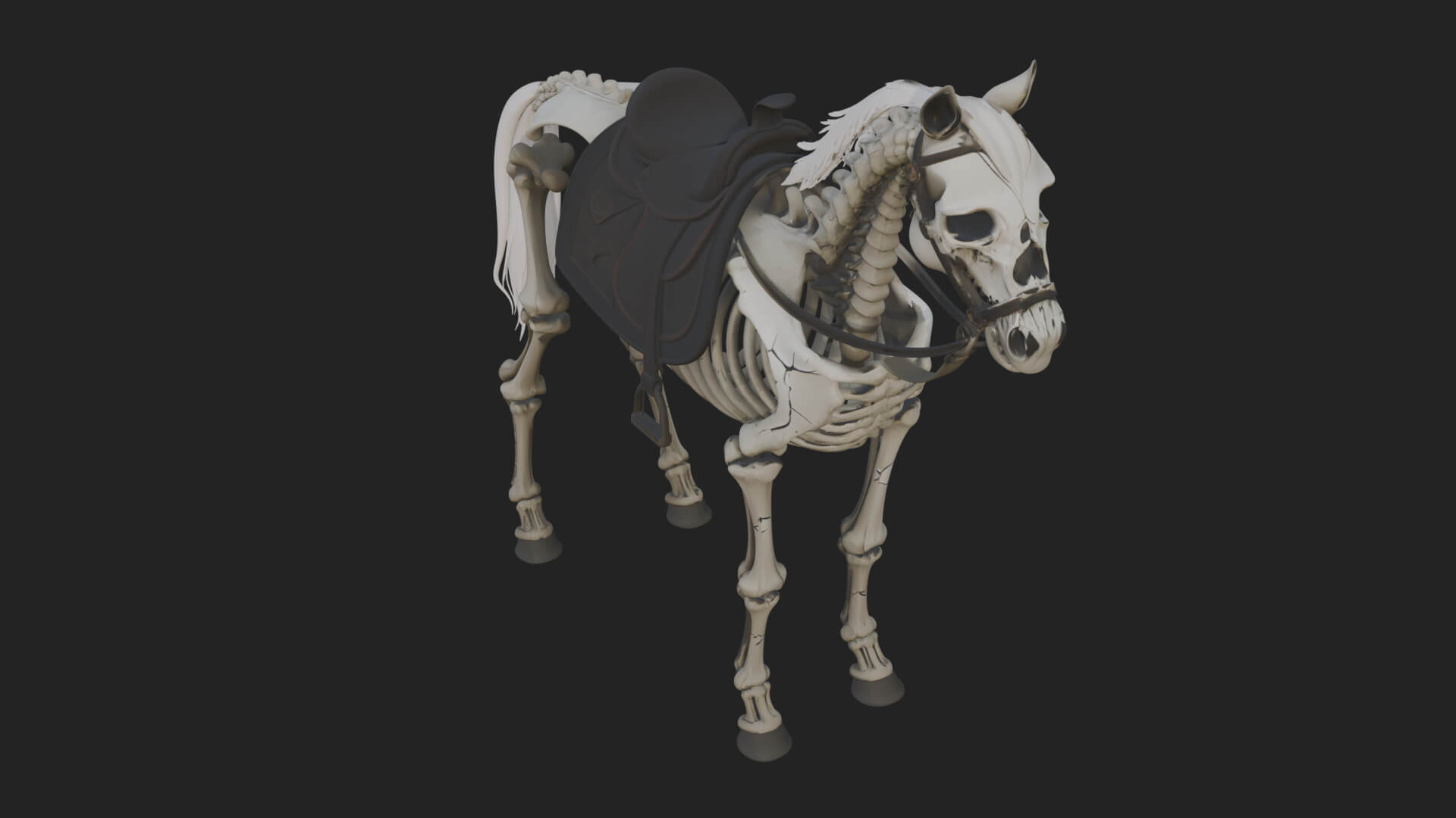 Skeleton Horse Statue Design 4 3D Print Model 3D Model