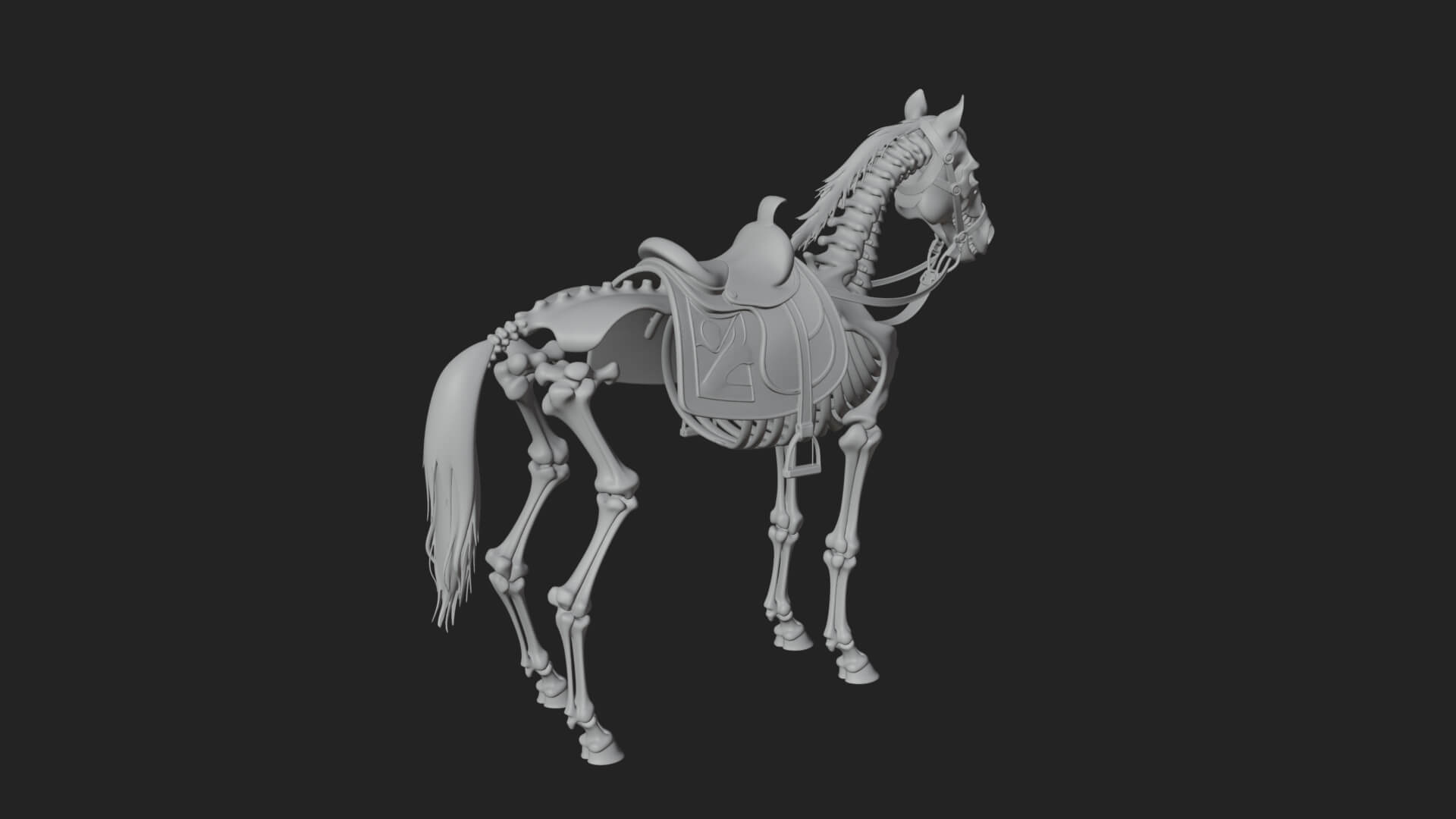 Skeleton Horse Statue Design 4 3D Print Model 3D Model