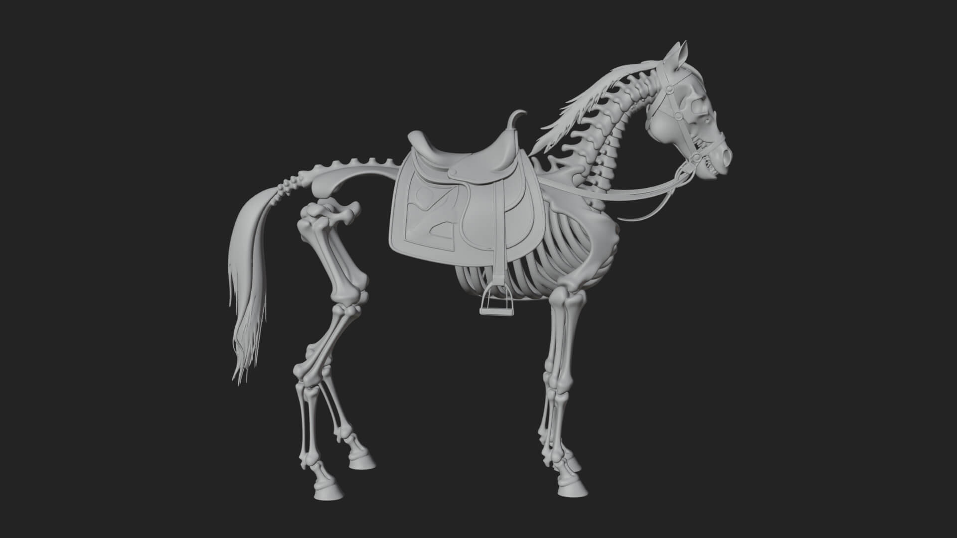 Skeleton Horse Statue Design 4 3D Print Model 3D Model