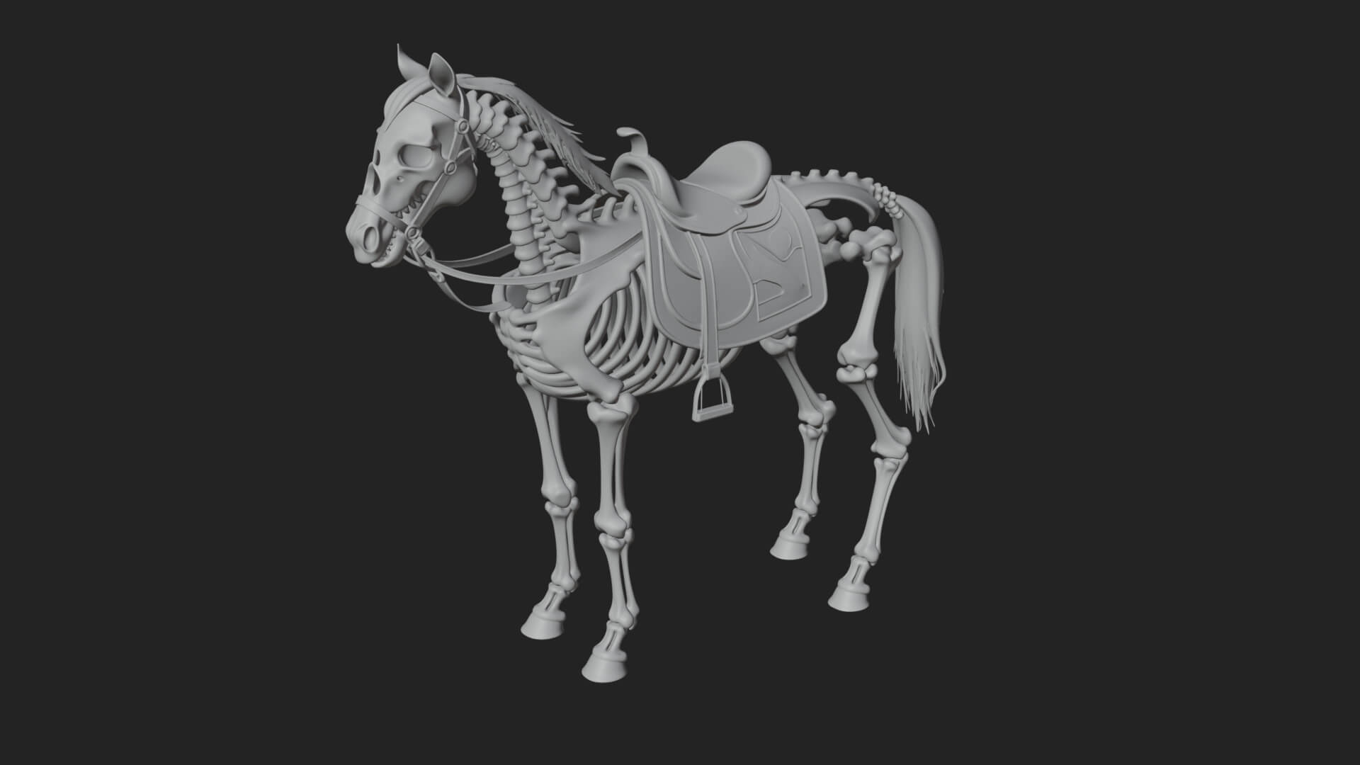 Skeleton Horse Statue Design 4 3D Print Model 3D Model