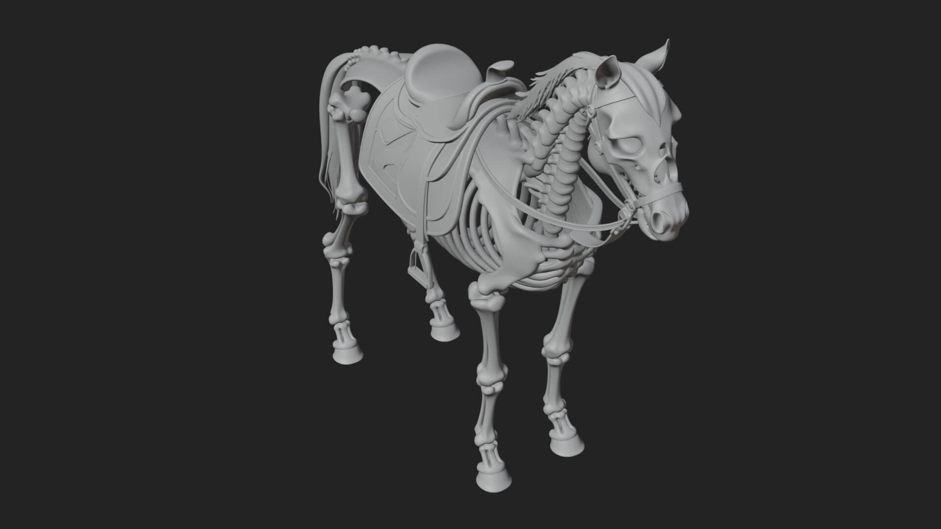 Skeleton Horse Statue Design 4 3D Print Model 3D Model