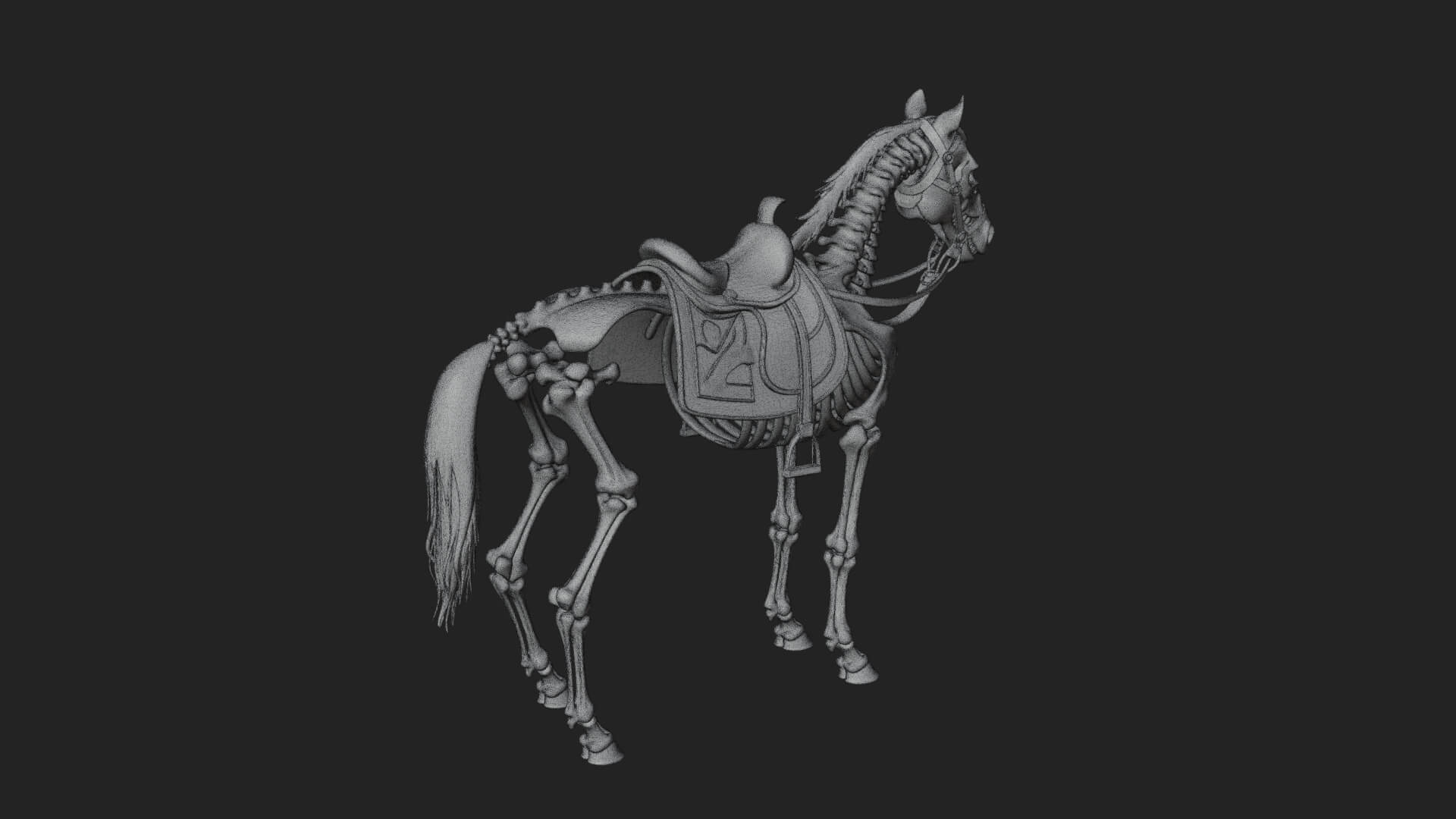 Skeleton Horse Statue Design 4 3D Print Model 3D Model