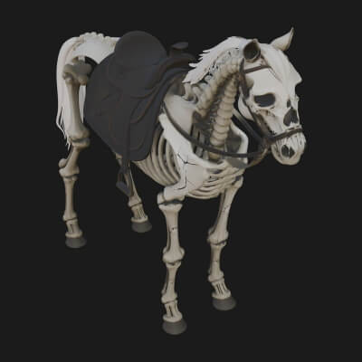 Skeleton Horse Statue Design 4 3D Print Model
