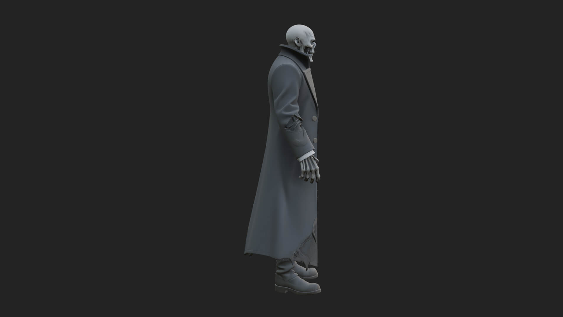 Skeleton in Suit Statue Design 1 3D Print Model 3D Model