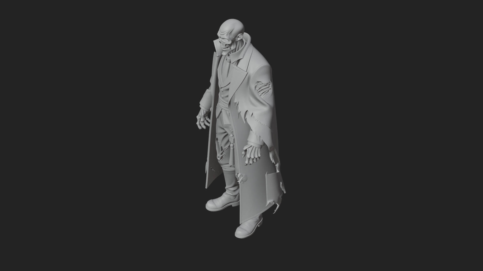 Skeleton in Suit Statue Design 1 3D Print Model 3D Model