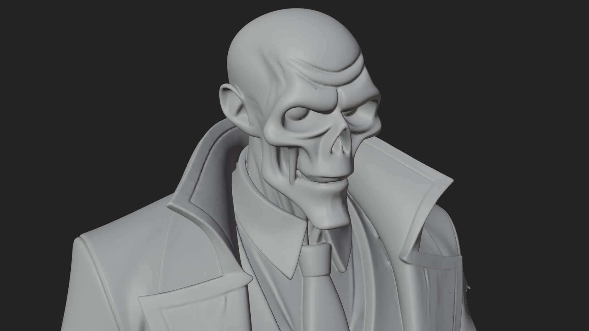 Skeleton in Suit Statue Design 1 3D Print Model 3D Model