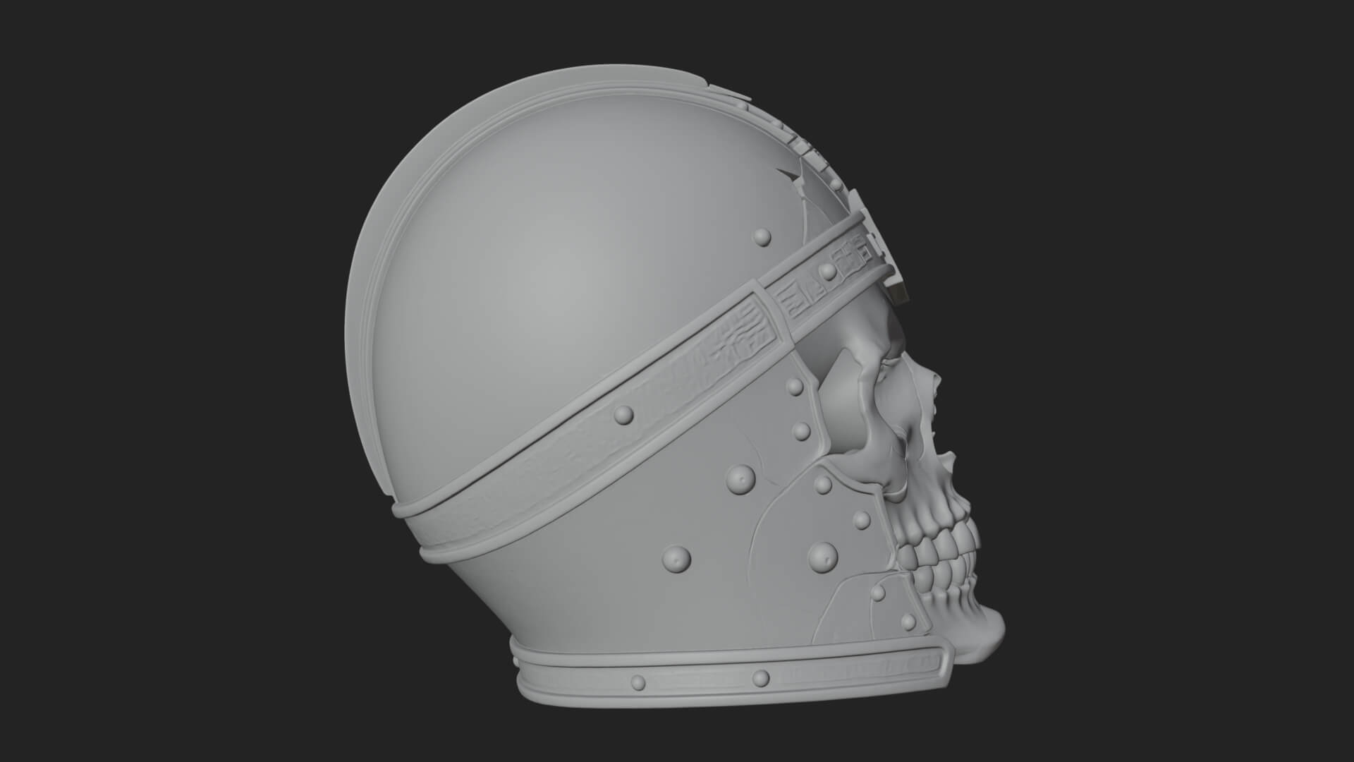 Skeleton Knight Bust Statue Design 5 3D Print Model 3D Model