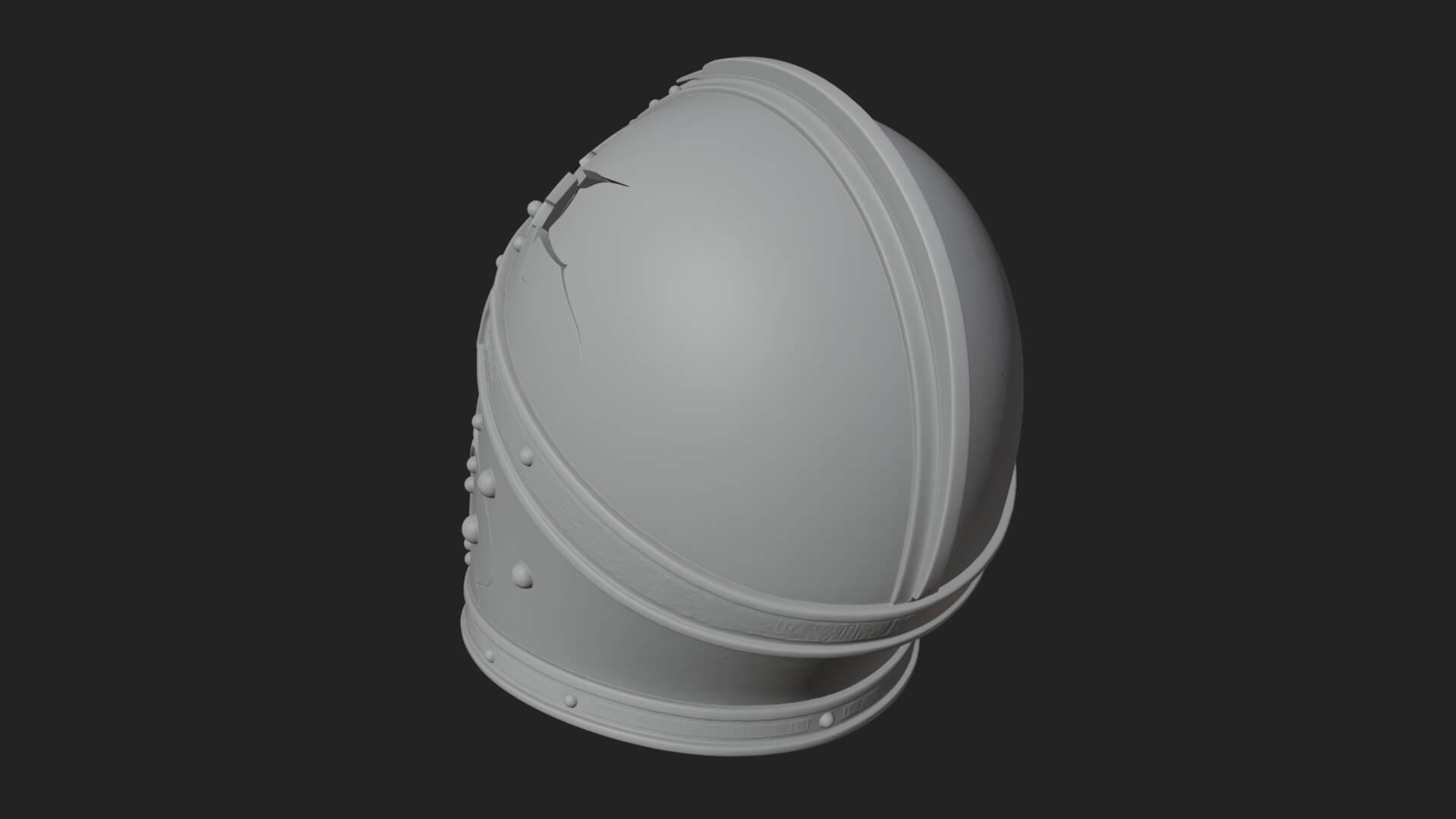 Skeleton Knight Bust Statue Design 5 3D Print Model 3D Model
