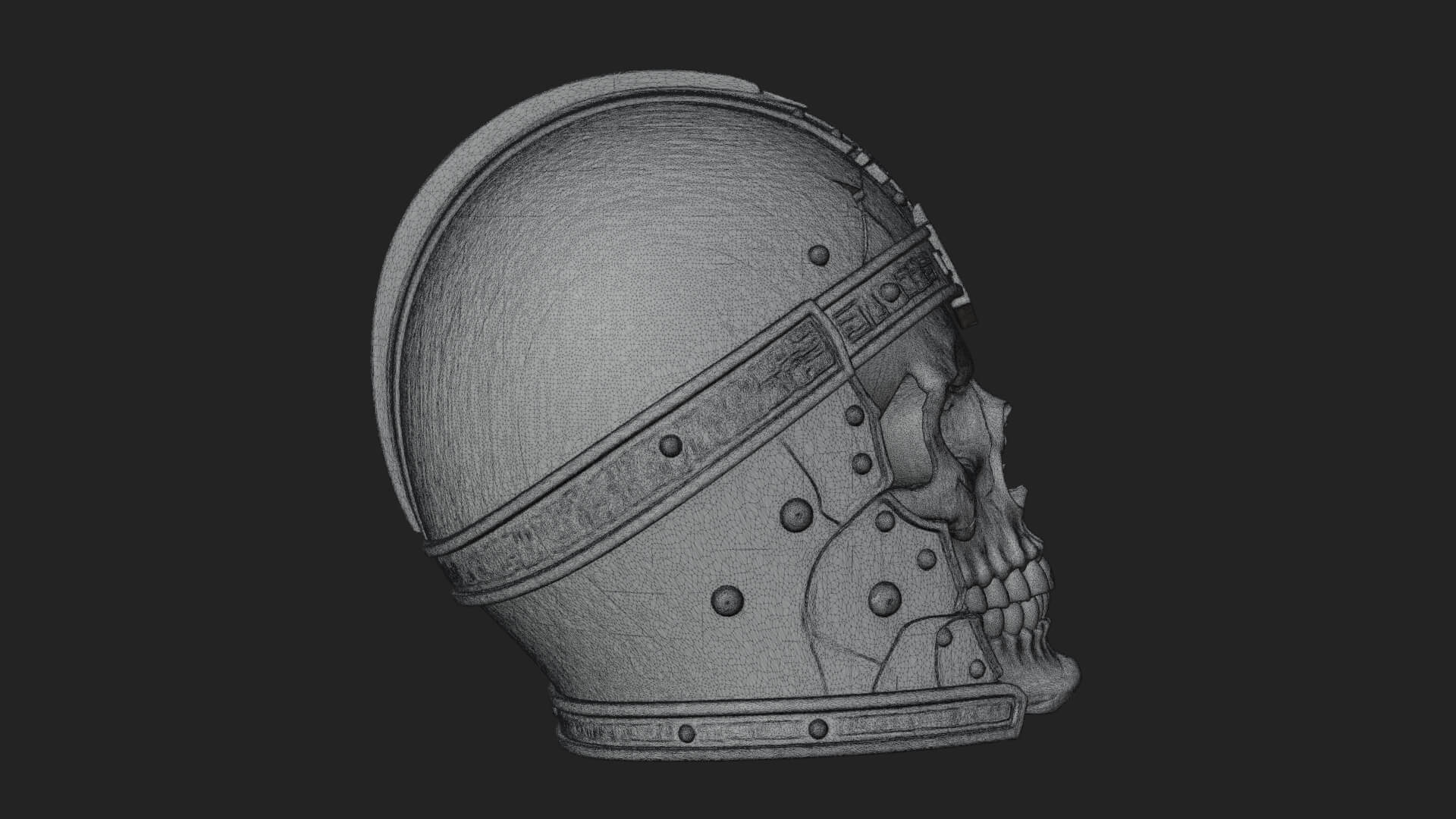 Skeleton Knight Bust Statue Design 5 3D Print Model 3D Model