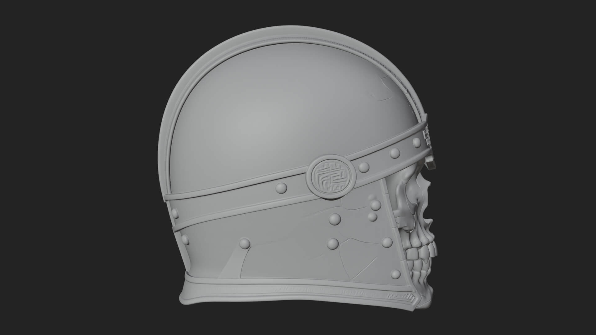 Skeleton Knight Bust Statue Design 6 3D Print Model 3D Model